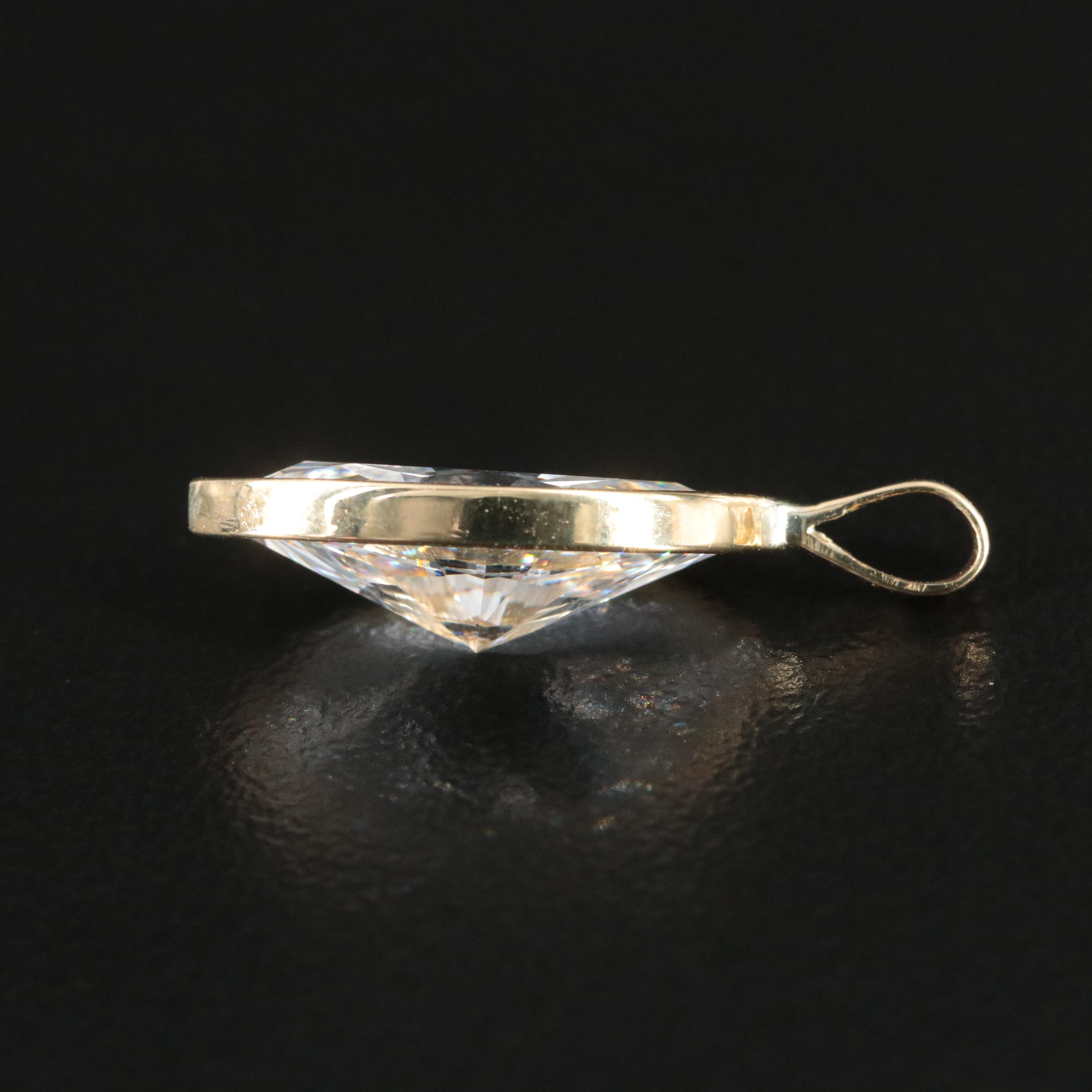 18K 3.08 CT Lab Grown Diamond Pendant with IGI Report