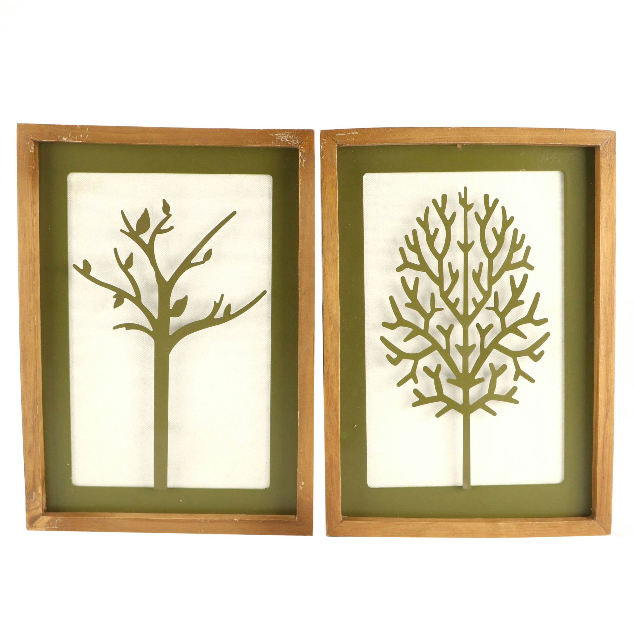 Green Metal Tree Wall Hangings