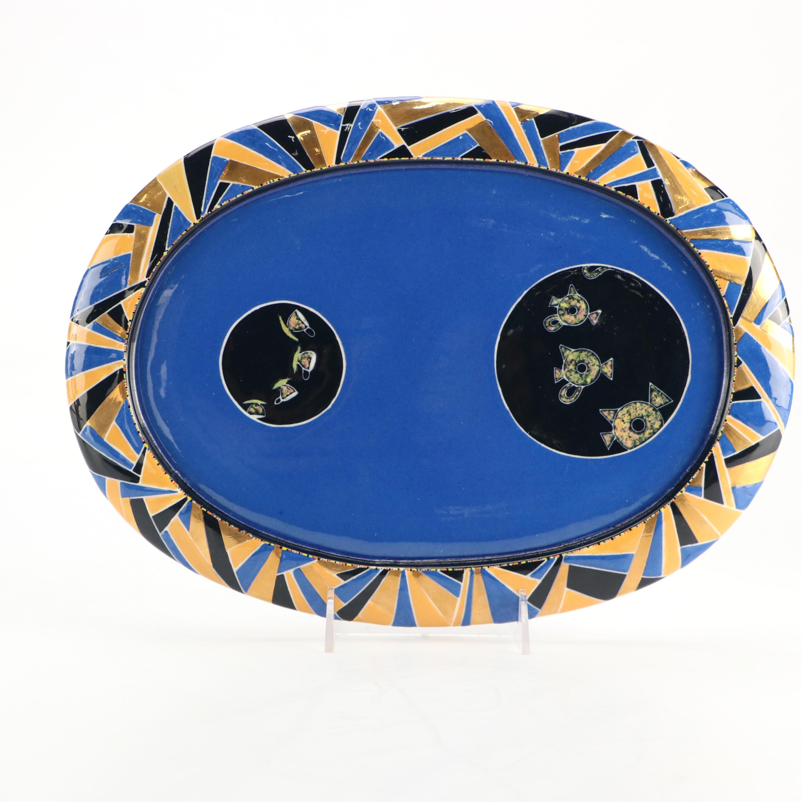 Joan Takayama-Ogana Striped Ceramic Tea Set, 1990