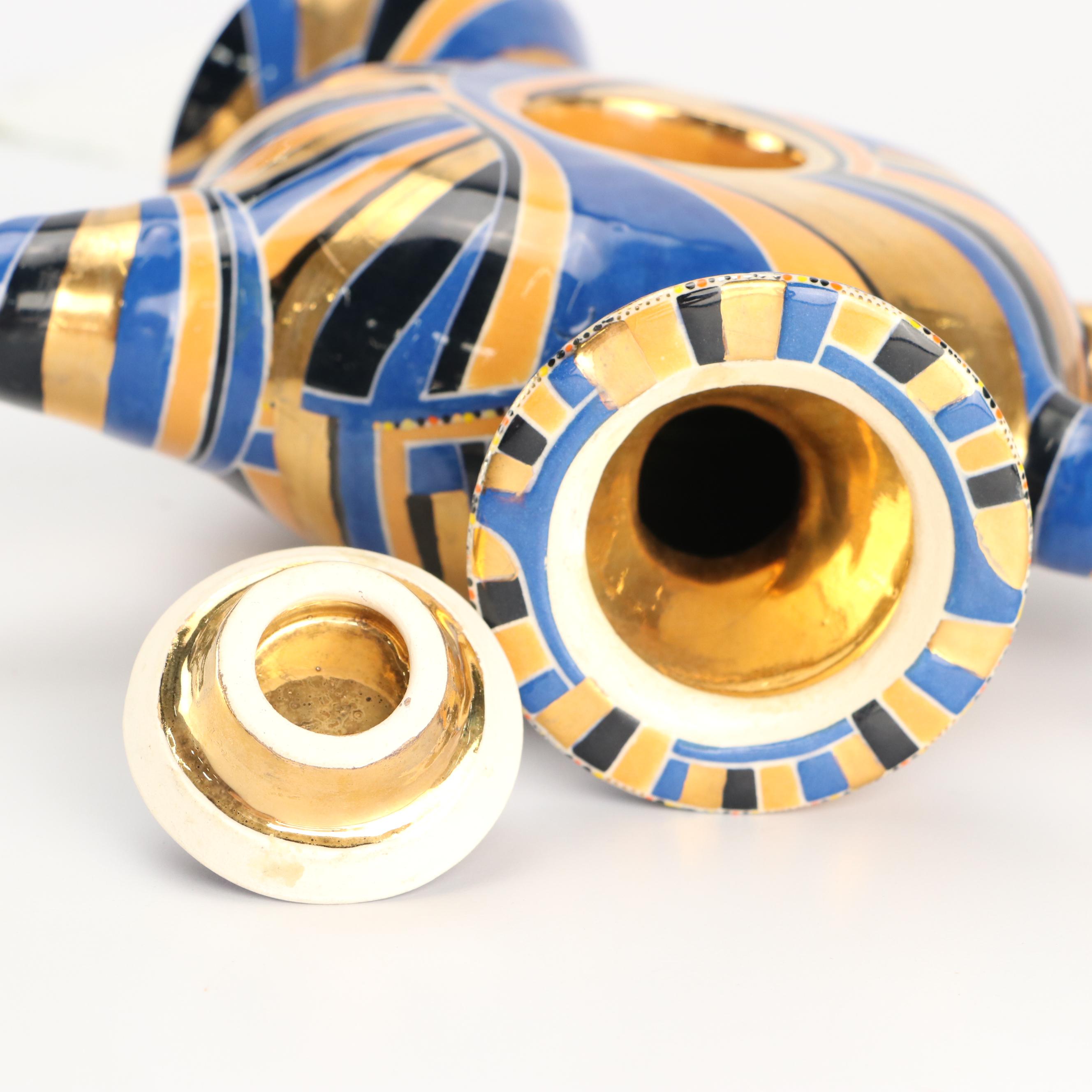 Joan Takayama-Ogana Striped Ceramic Tea Set, 1990