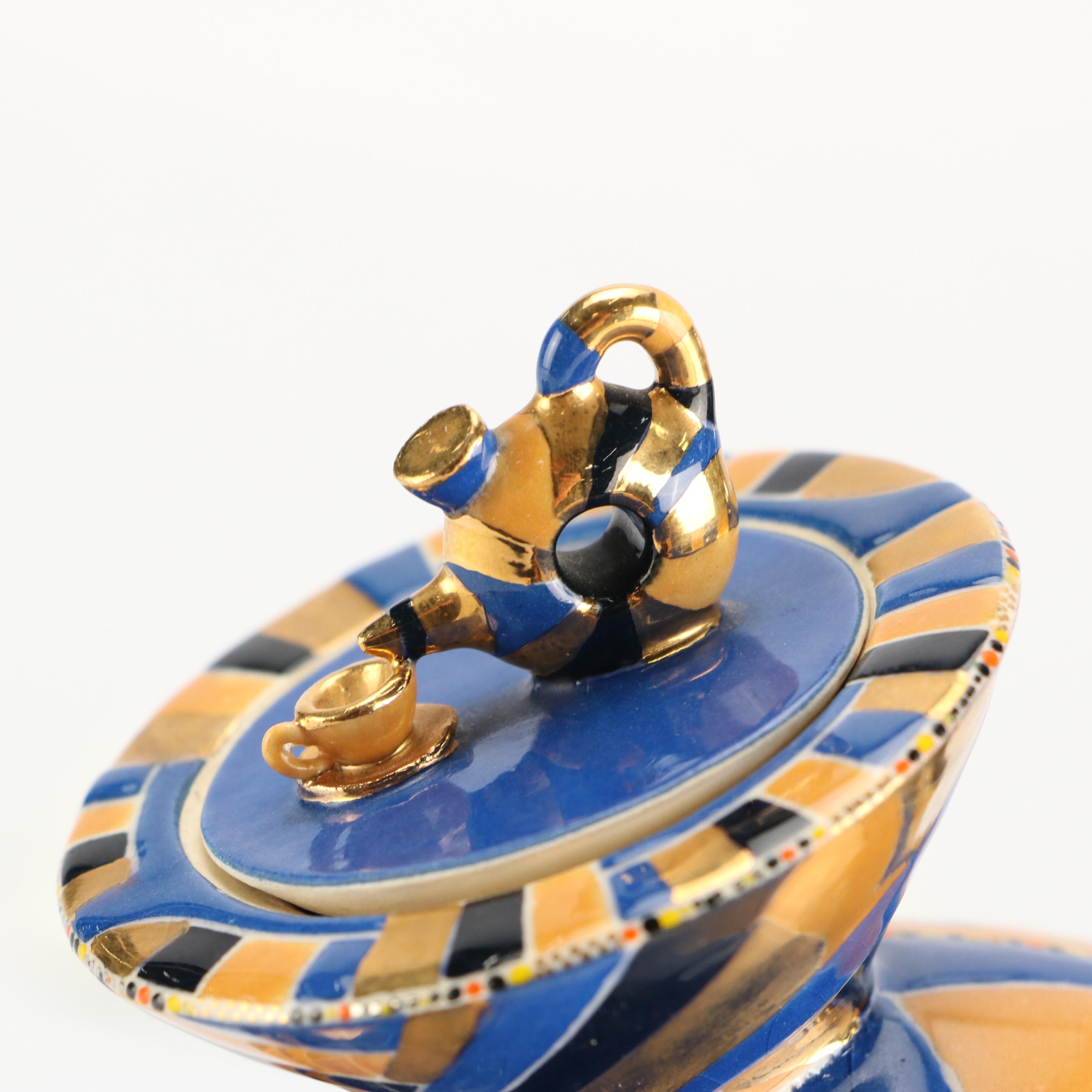 Joan Takayama-Ogana Striped Ceramic Tea Set, 1990