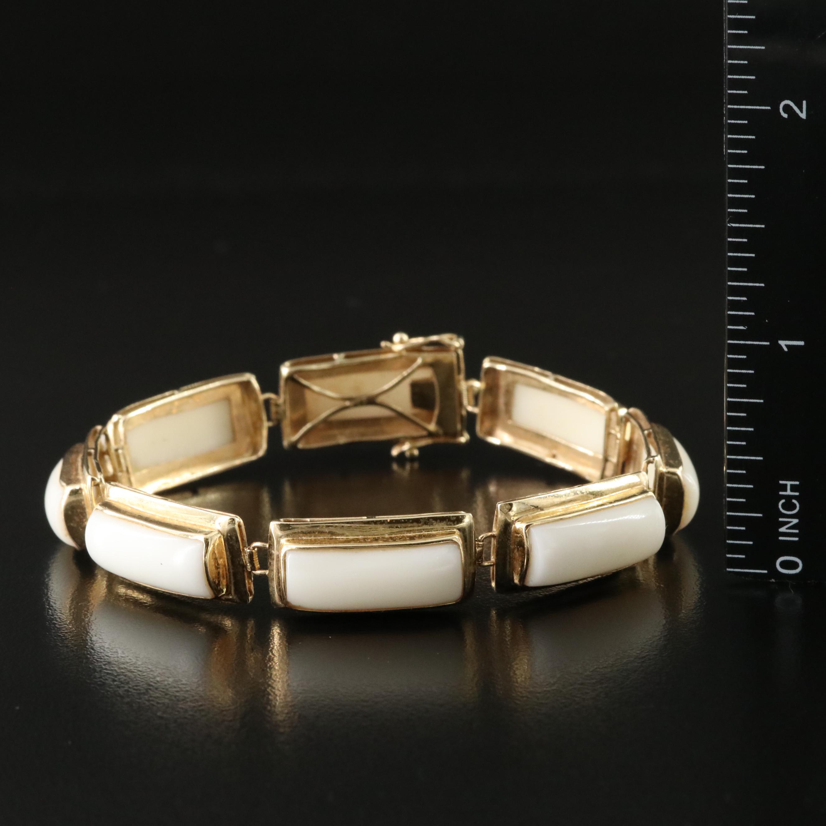 14K Coral Link Bracelet