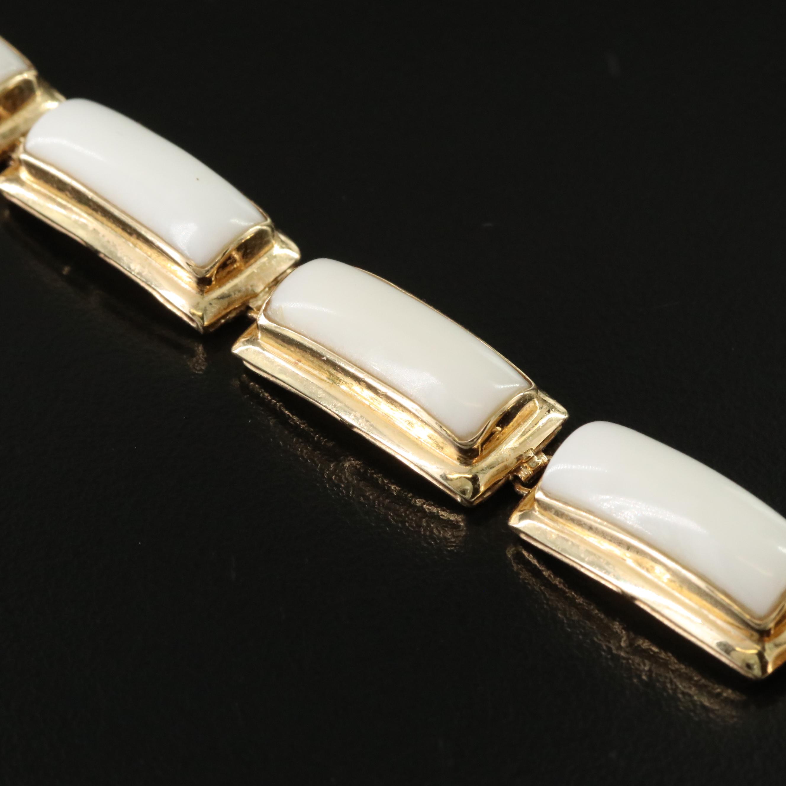 14K Coral Link Bracelet