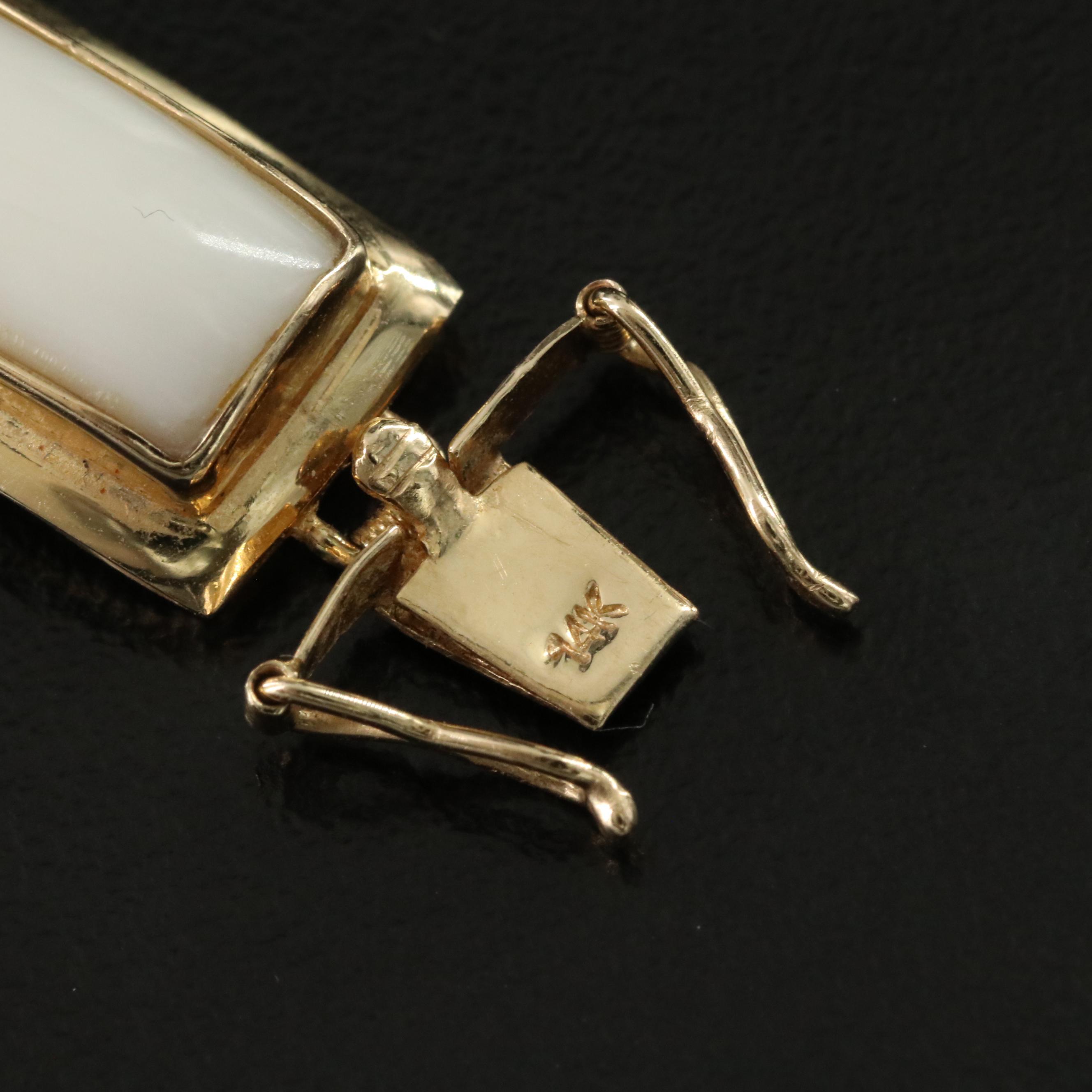 14K Coral Link Bracelet