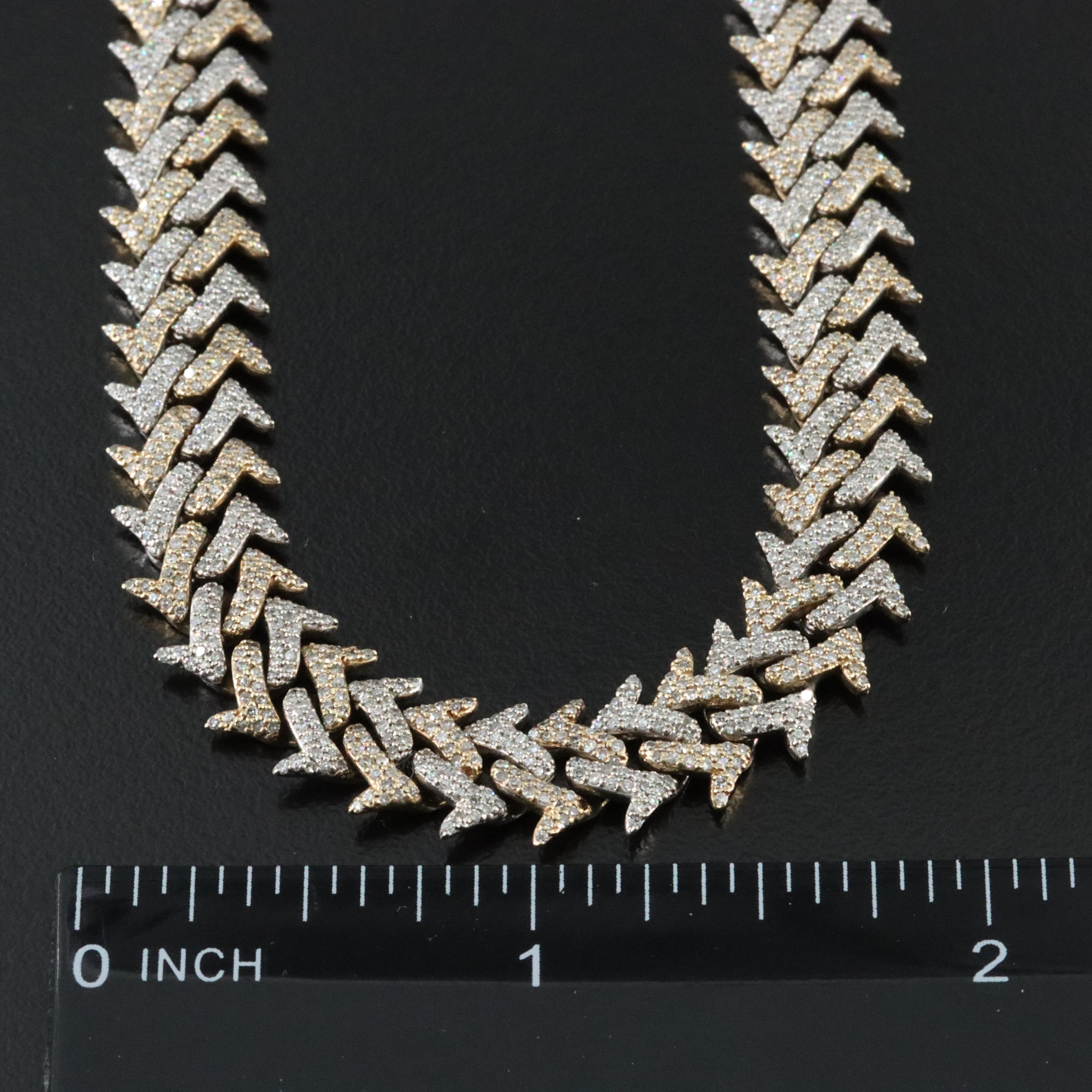 10K Two Tone 8.43 CTW Diamond Fancy Link Necklace