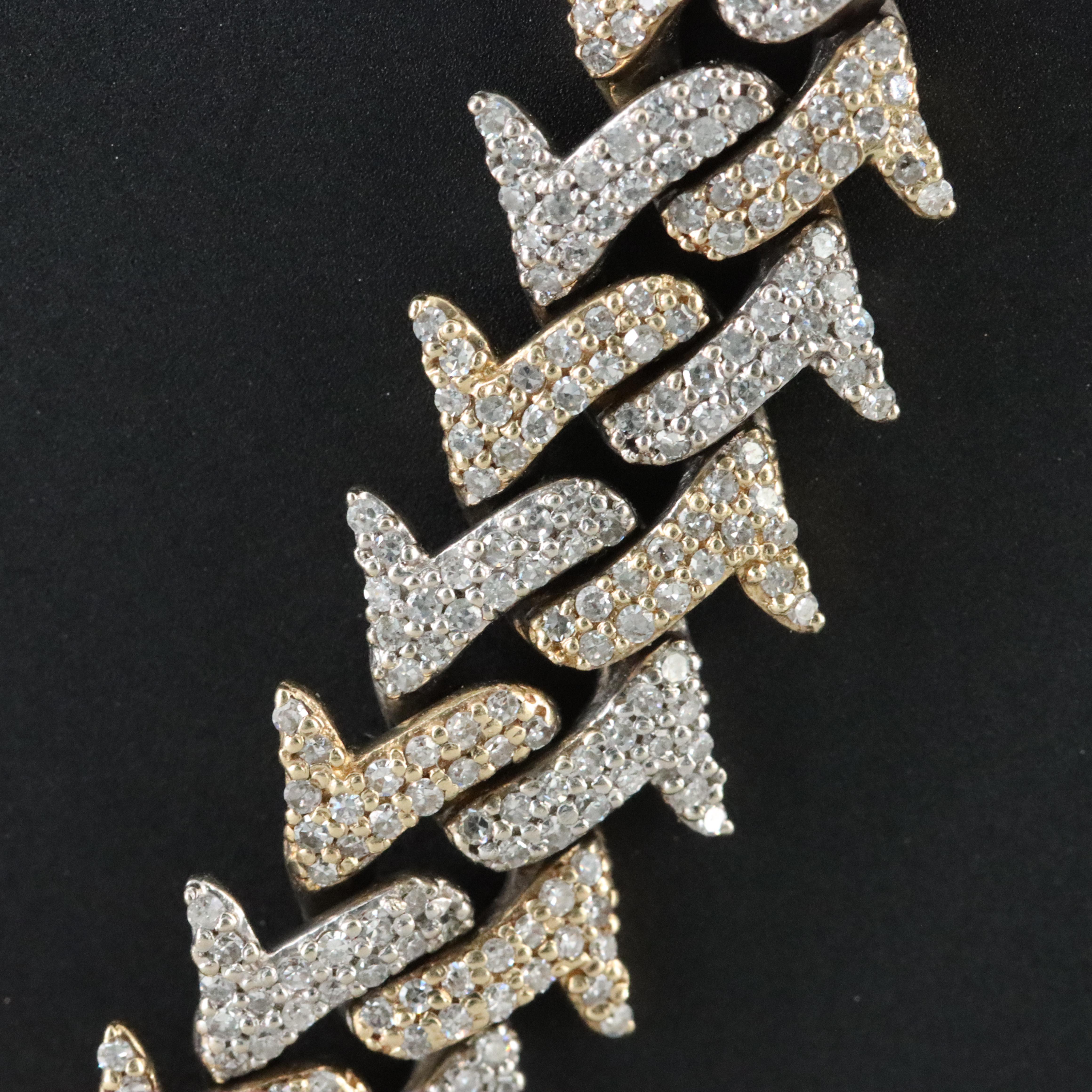 10K Two Tone 8.43 CTW Diamond Fancy Link Necklace