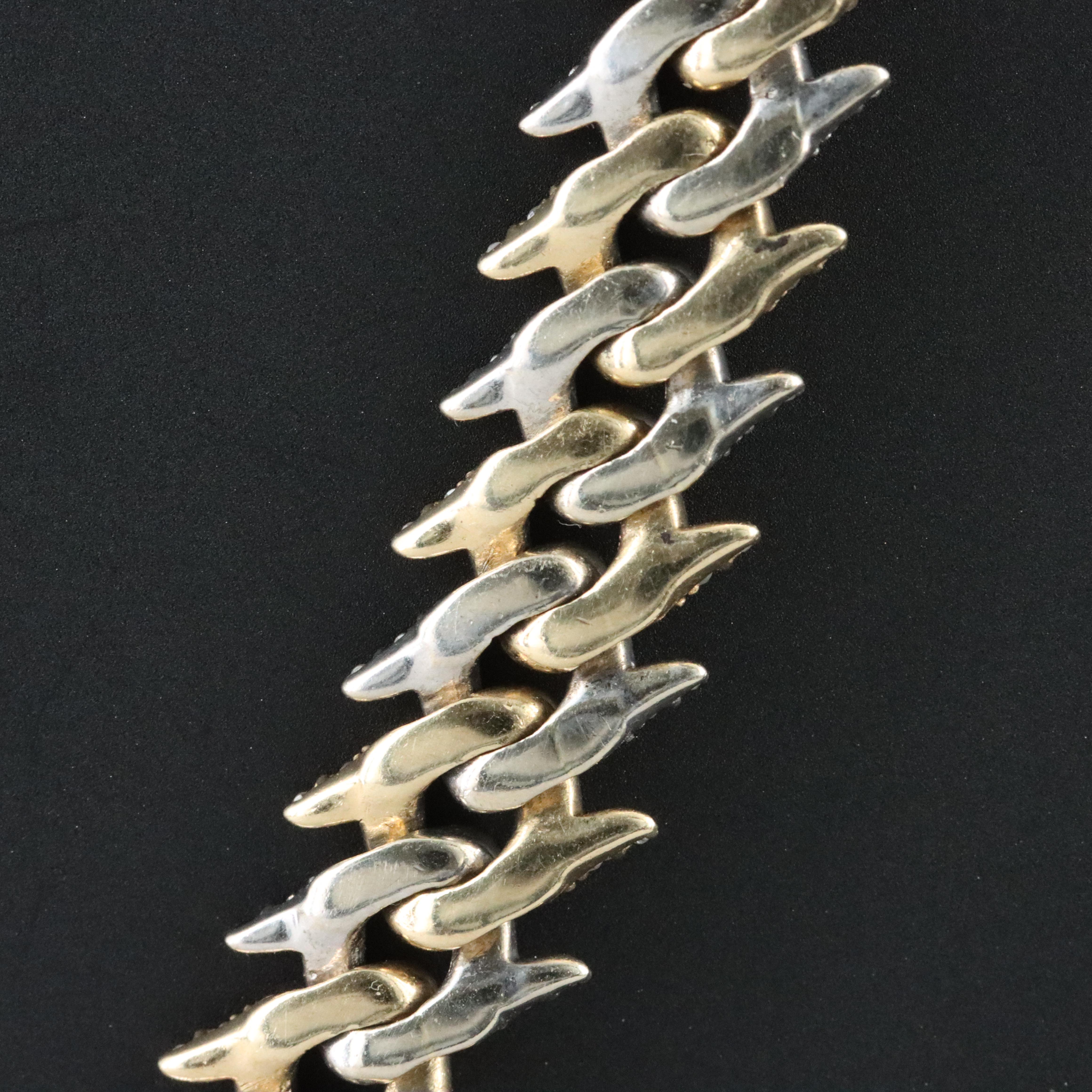 10K Two Tone 8.43 CTW Diamond Fancy Link Necklace