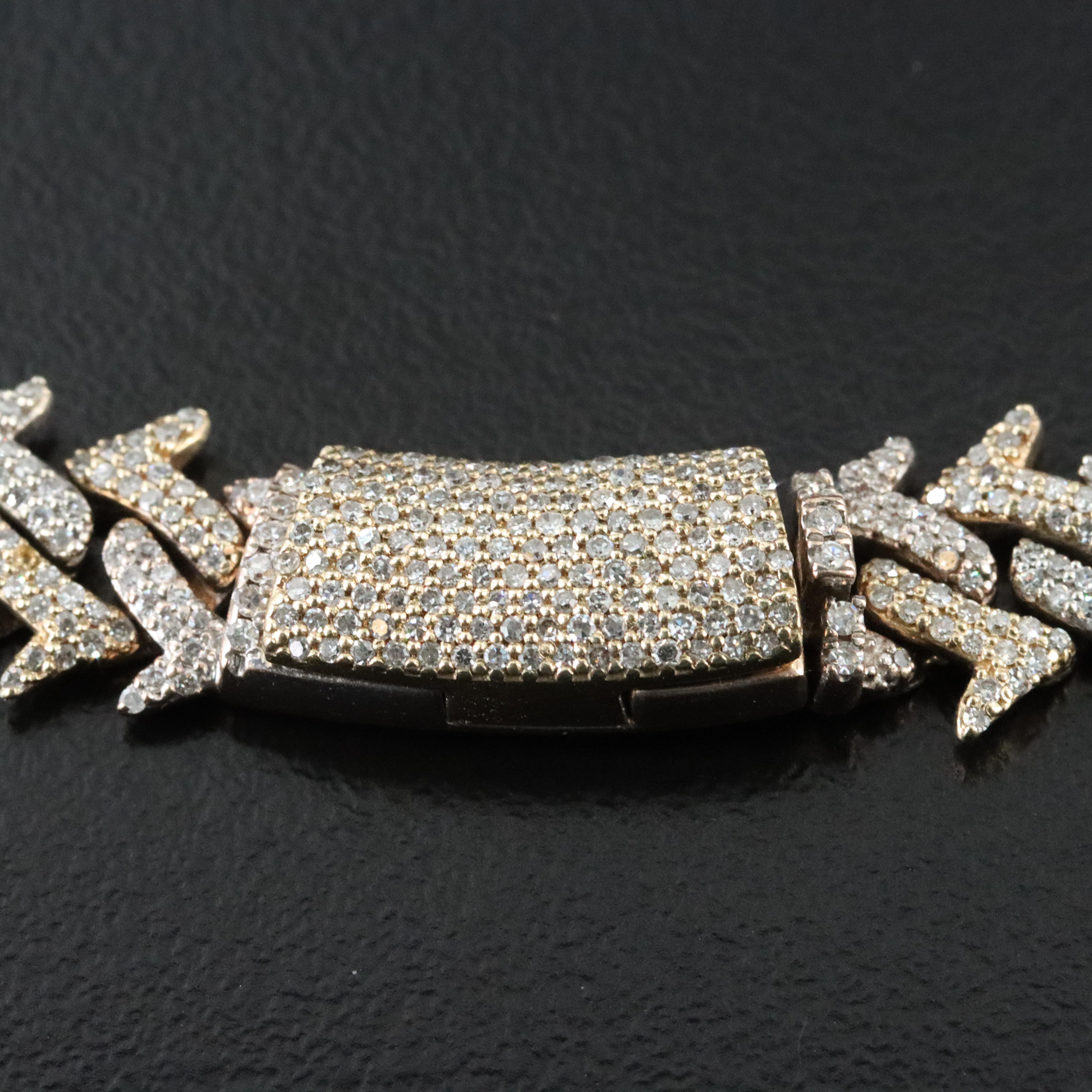 10K Two Tone 8.43 CTW Diamond Fancy Link Necklace