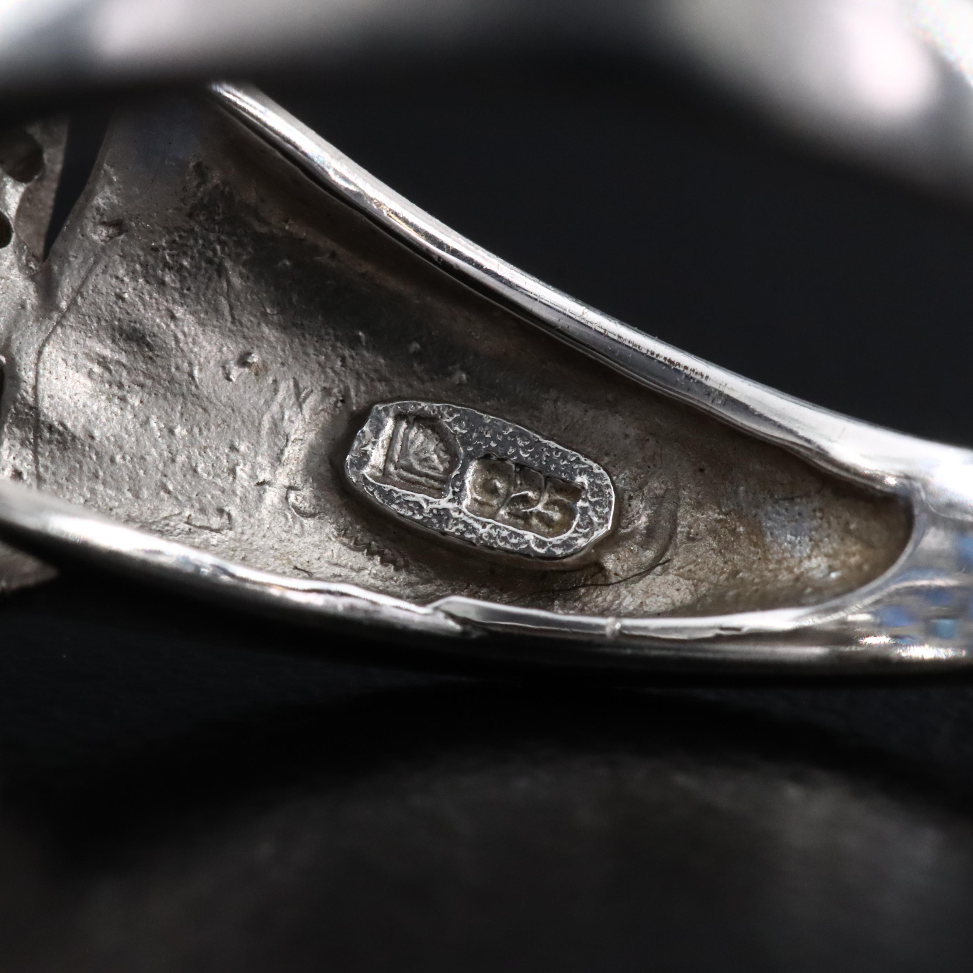 Sterling Sapphire and Diamond Ring