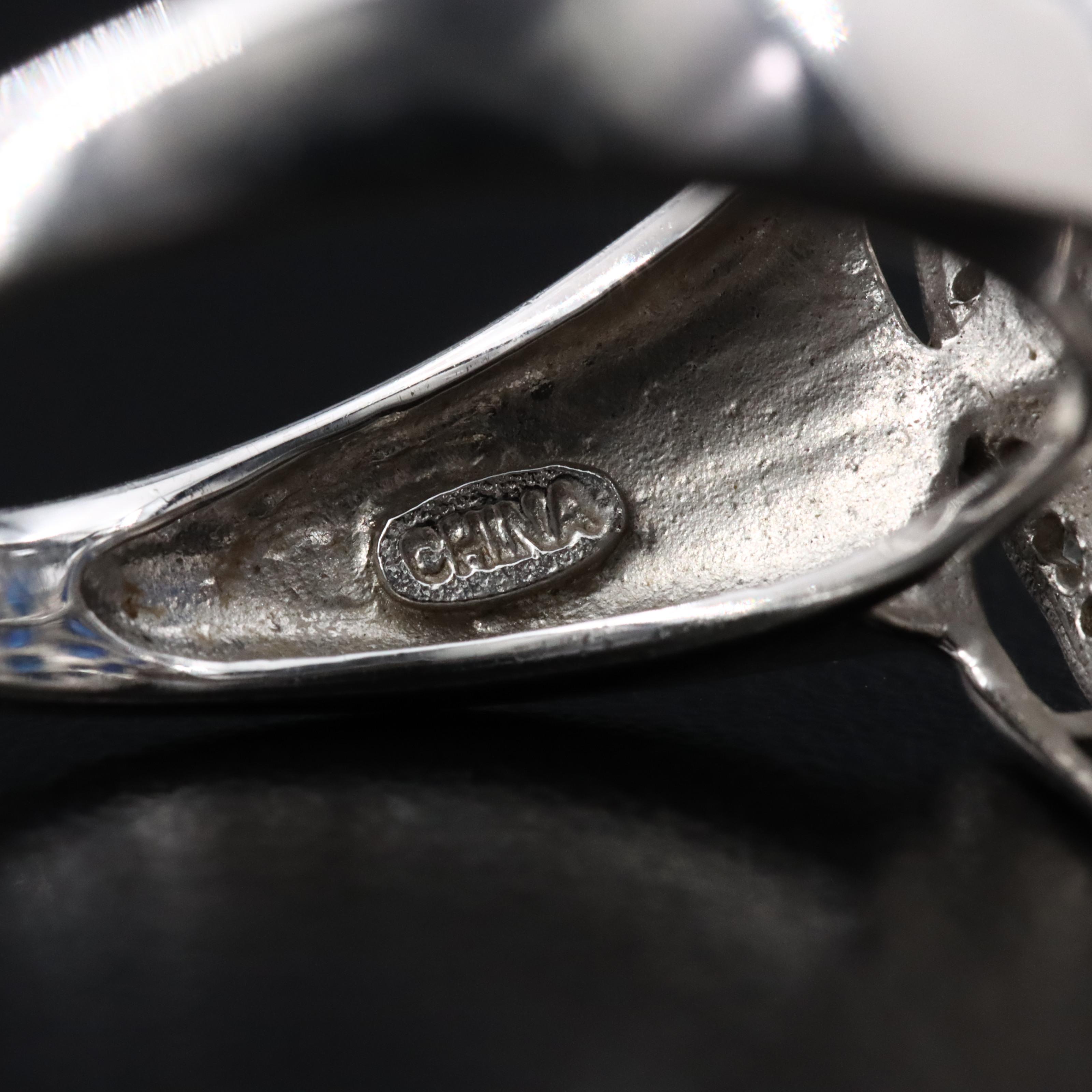 Sterling Sapphire and Diamond Ring