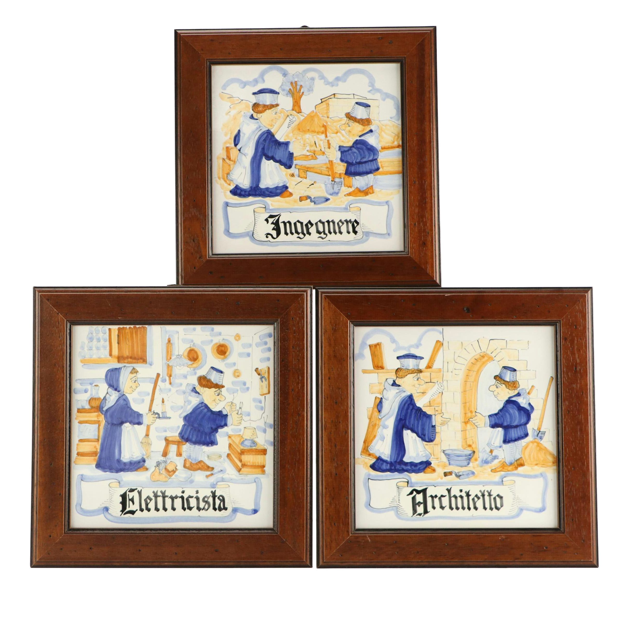 Italian Majolica Tradesmen Ceramics Tiles