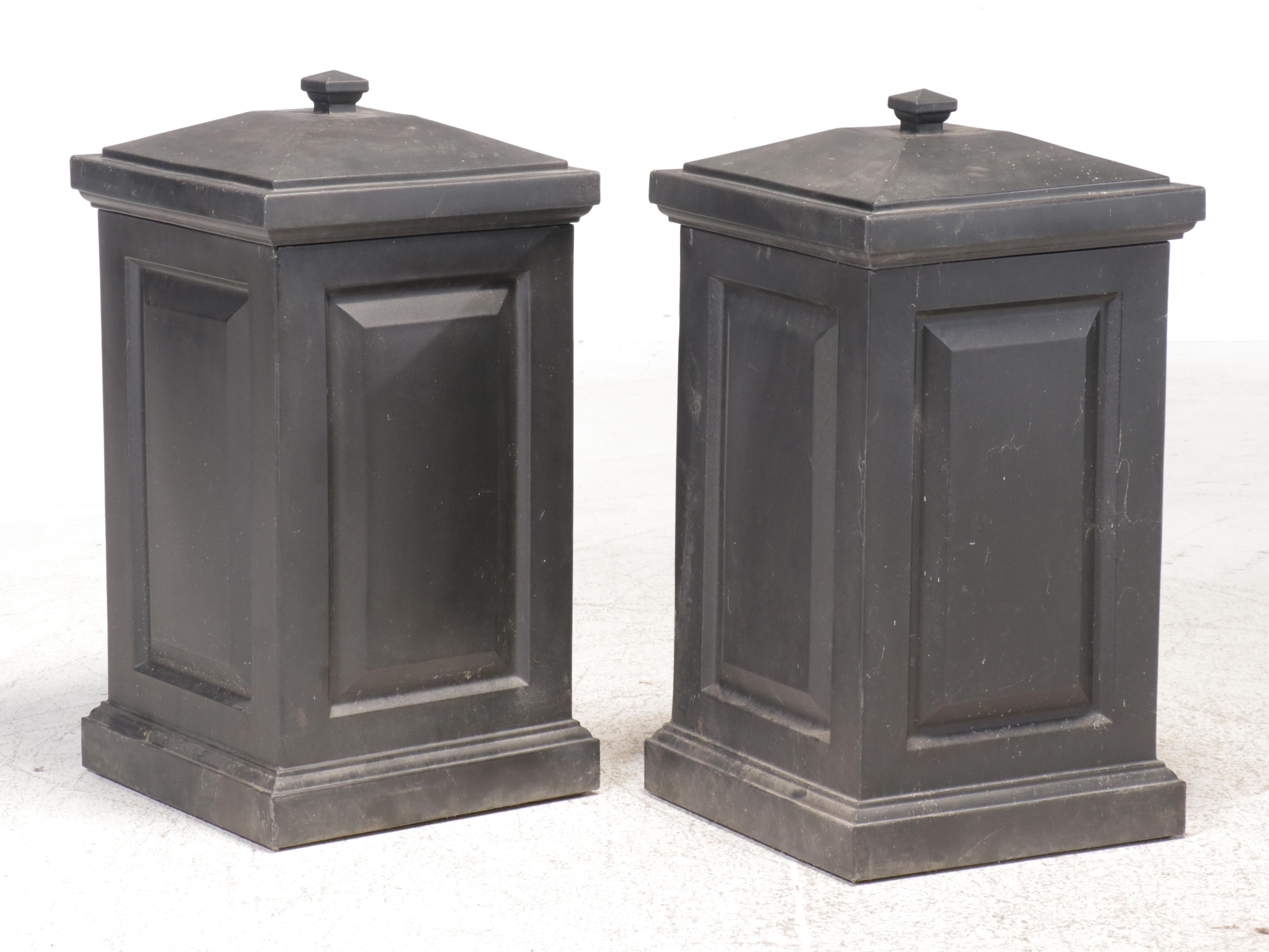 Pair of Plastic Outdoor Storage Bins