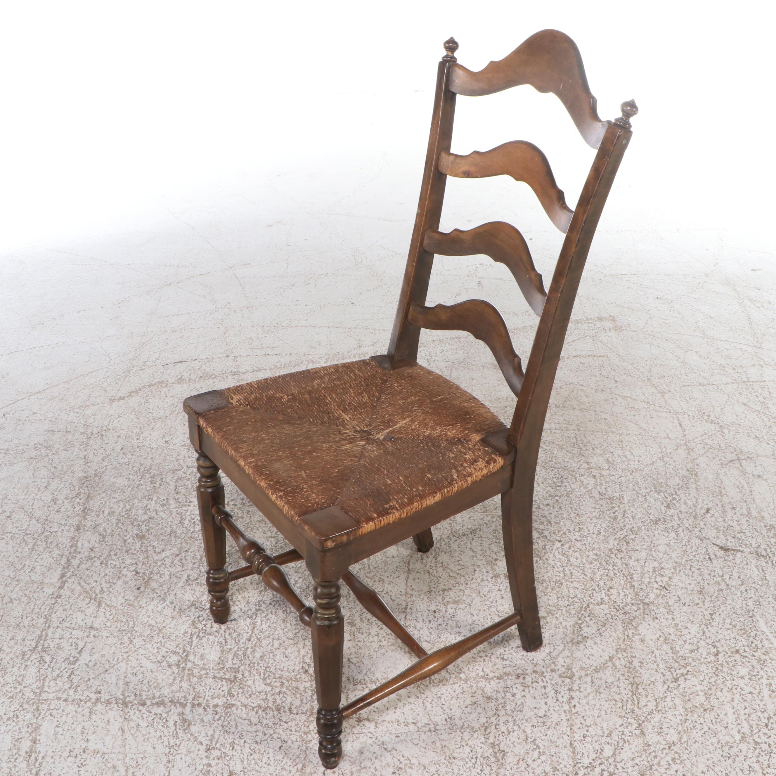 Ladderback Side Chair with Woven Seat