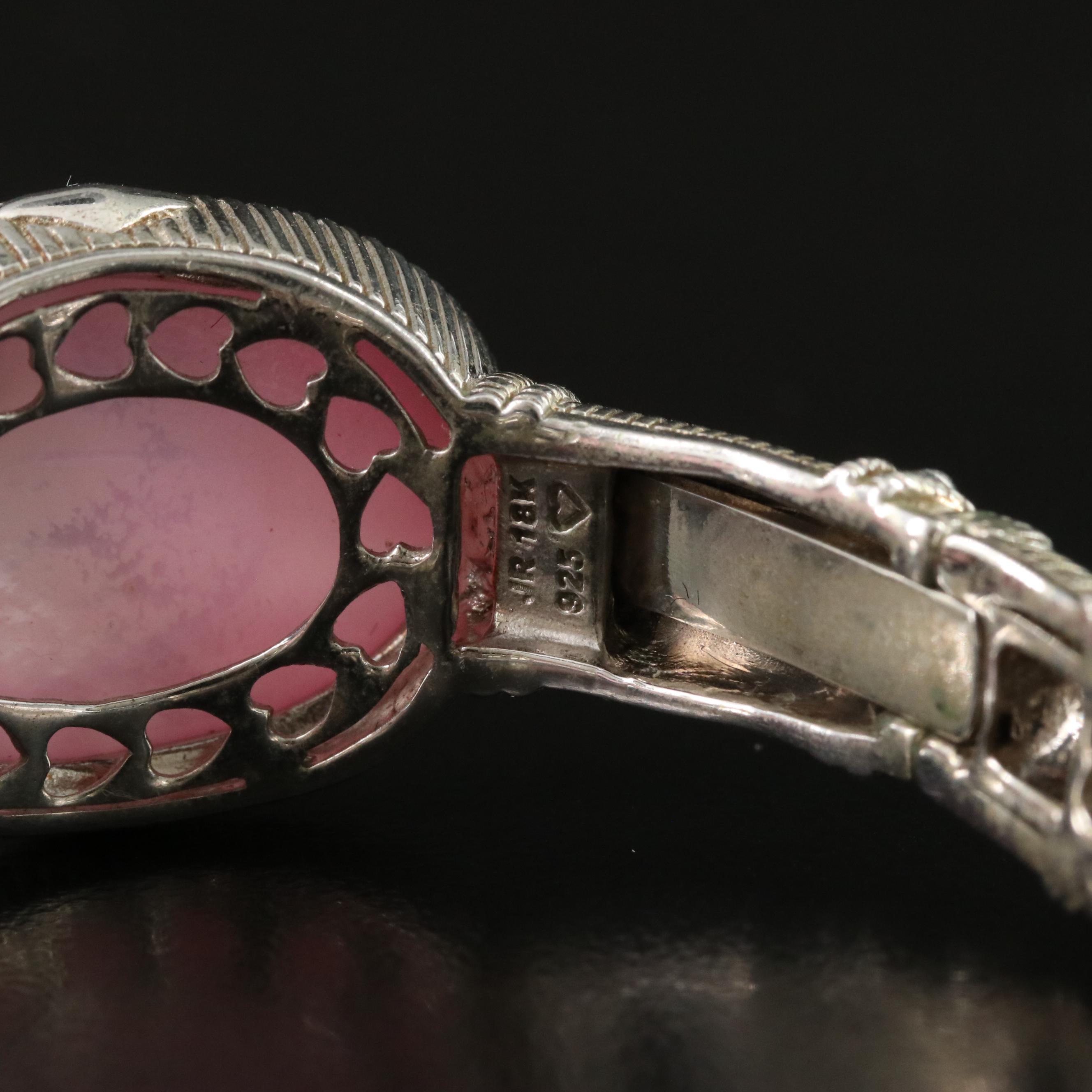 Judith Ripka Sterling Sapphire and Mother-of-Pearl Doublet Cuff with 18K Accents