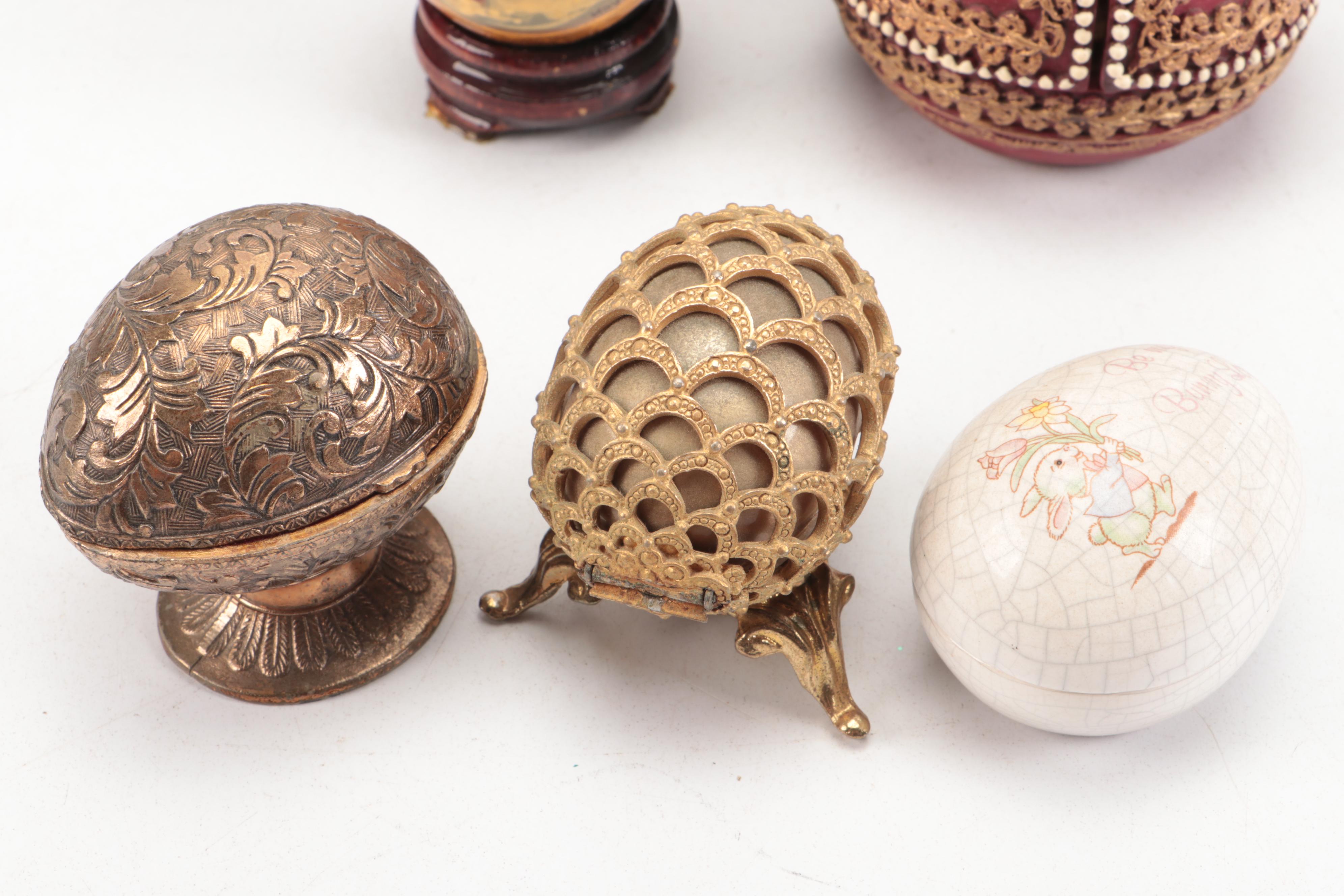 Lenox "The Poinsettia Blossom Egg" and Other Egg Figures