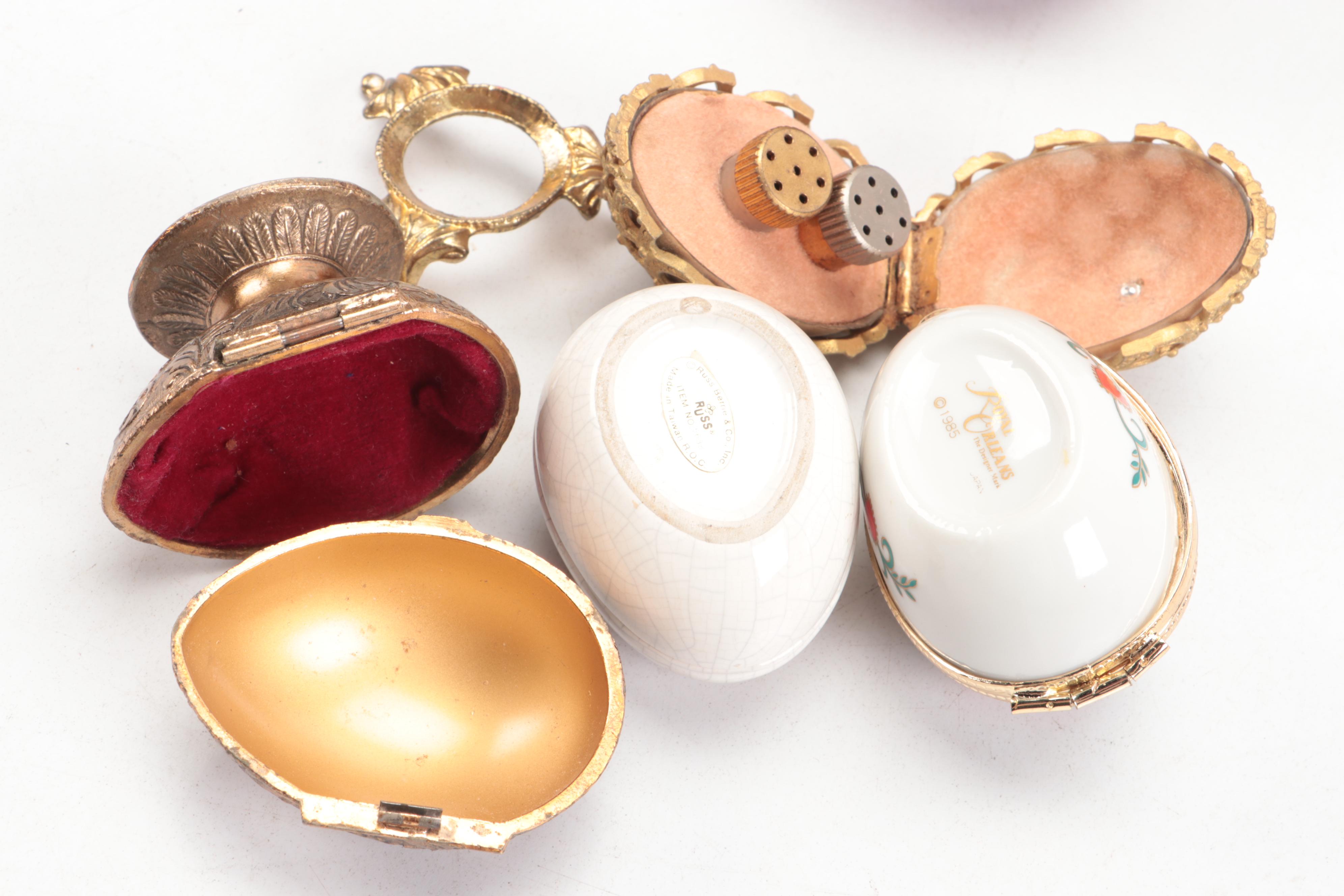 Lenox "The Poinsettia Blossom Egg" and Other Egg Figures