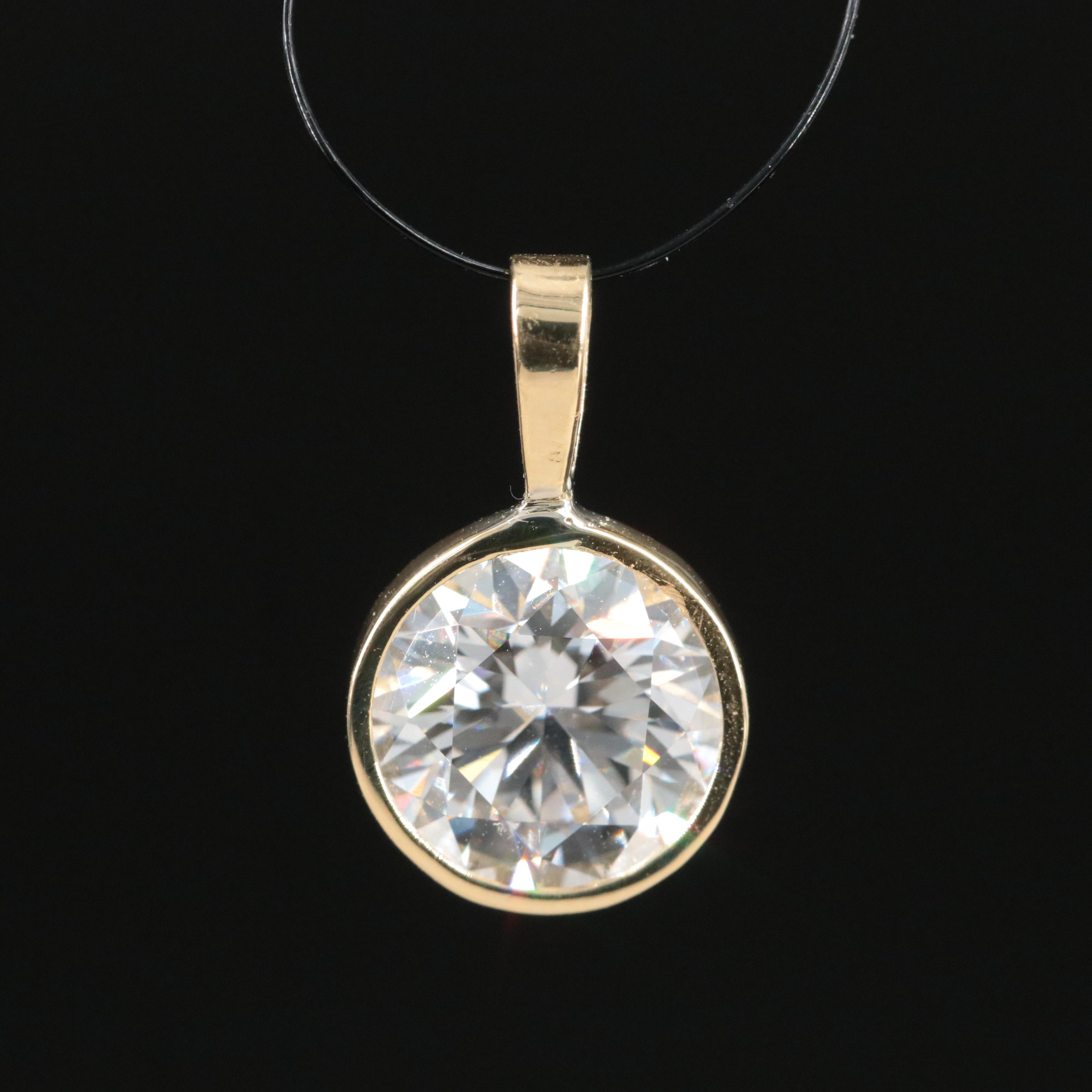 18K 2.05 CT Lab Grown Diamond Pendant with IGI Report