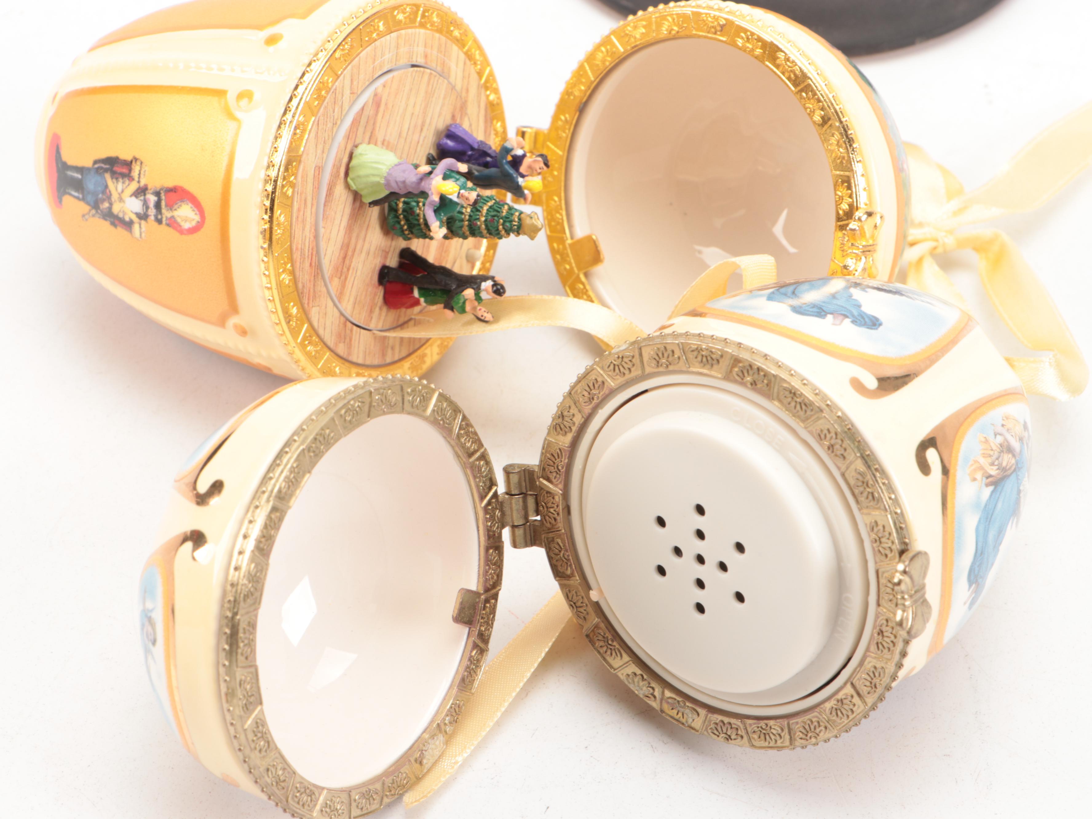 Lenox "The Poinsettia Blossom Egg" and Other Egg Figures