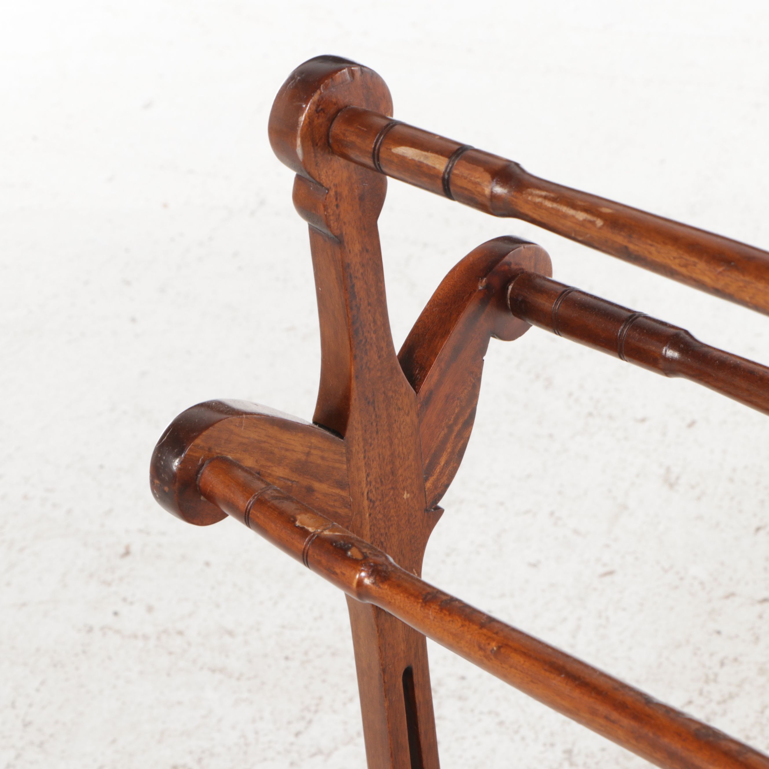 Carved Wood Quilt Rack, Mid to Late 20th Century