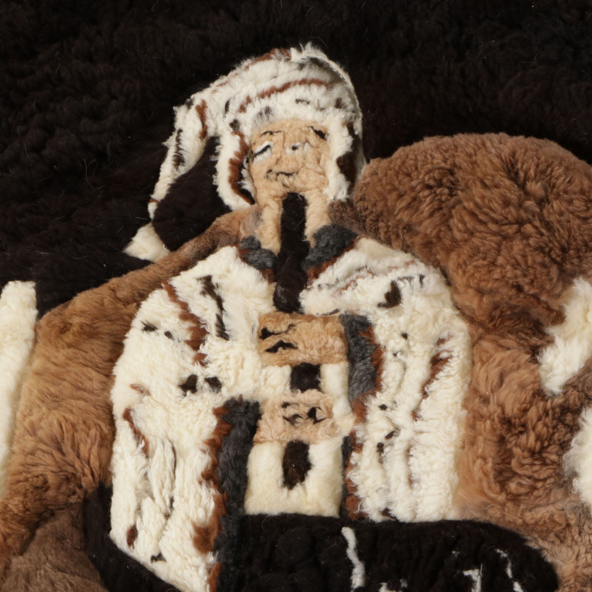 5'11 x 7'9 Handmade South American Alpaca Hide Patchwork Pictorial Area Rug