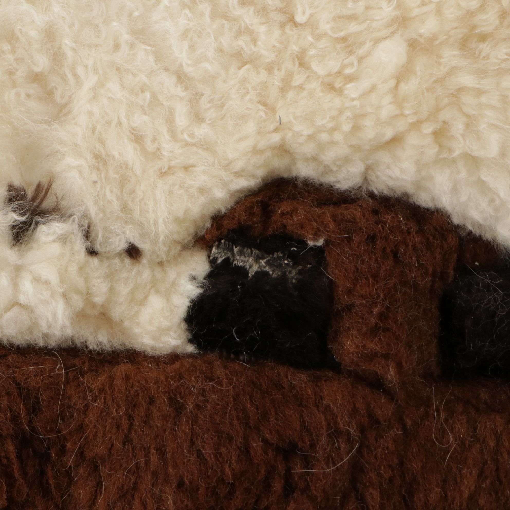 5'11 x 7'9 Handmade South American Alpaca Hide Patchwork Pictorial Area Rug