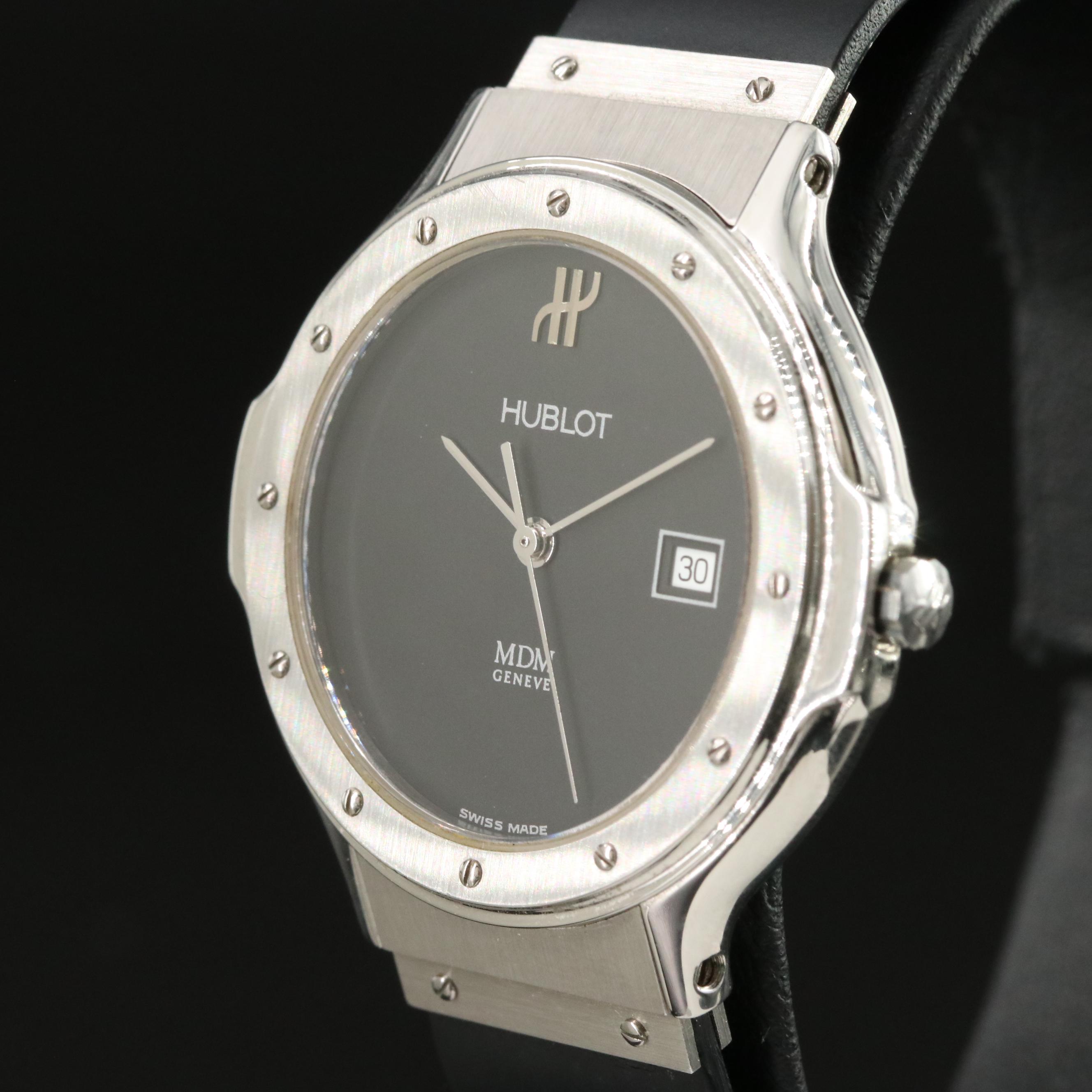 Hublot Classic MDM Black Steel Quartz Watch