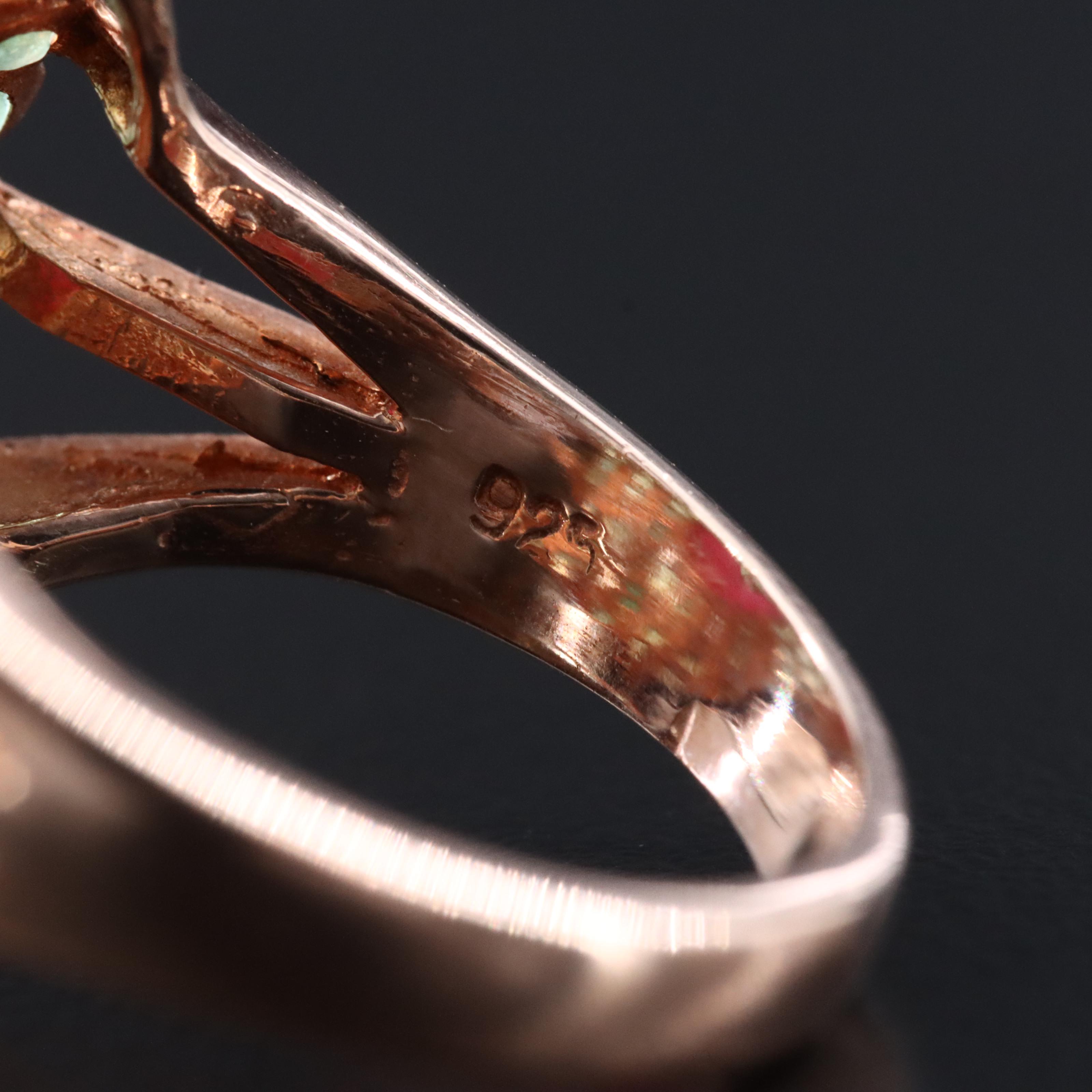 Sterling Filled Corundum and Emerald Ring