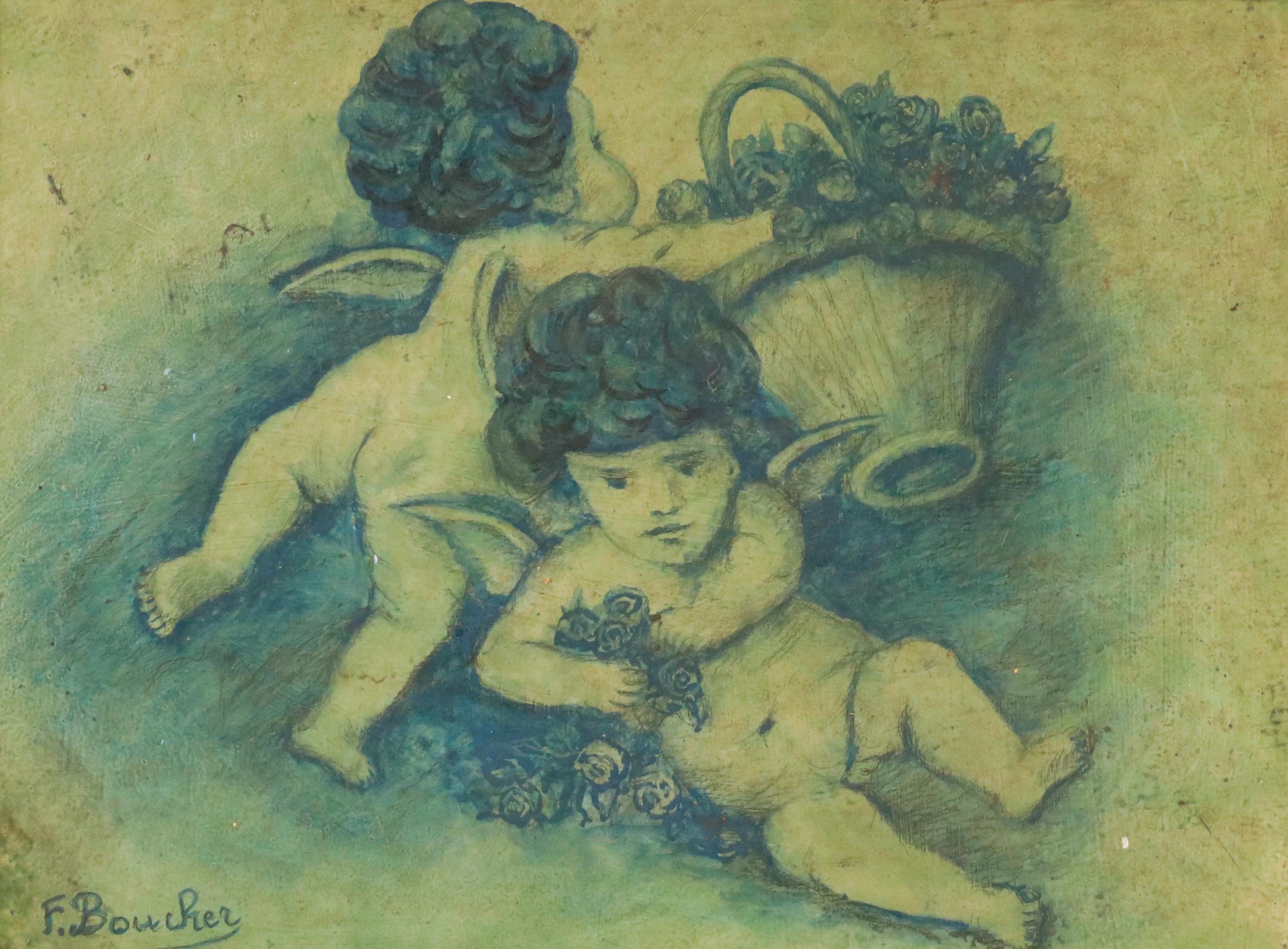 Tempera Painting of Cherubs