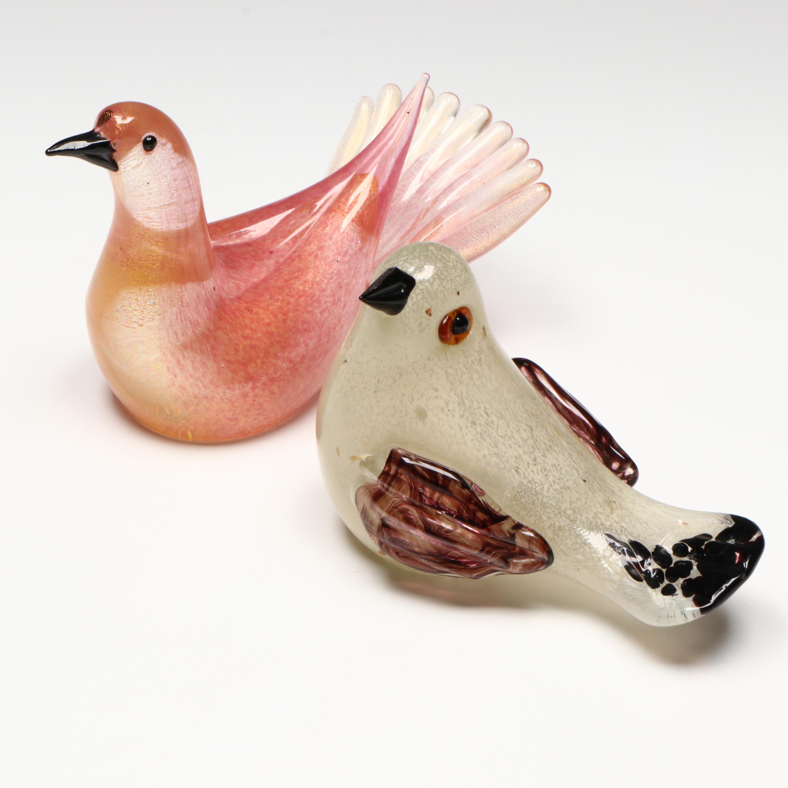 Murano Art Glass Bird Figurines