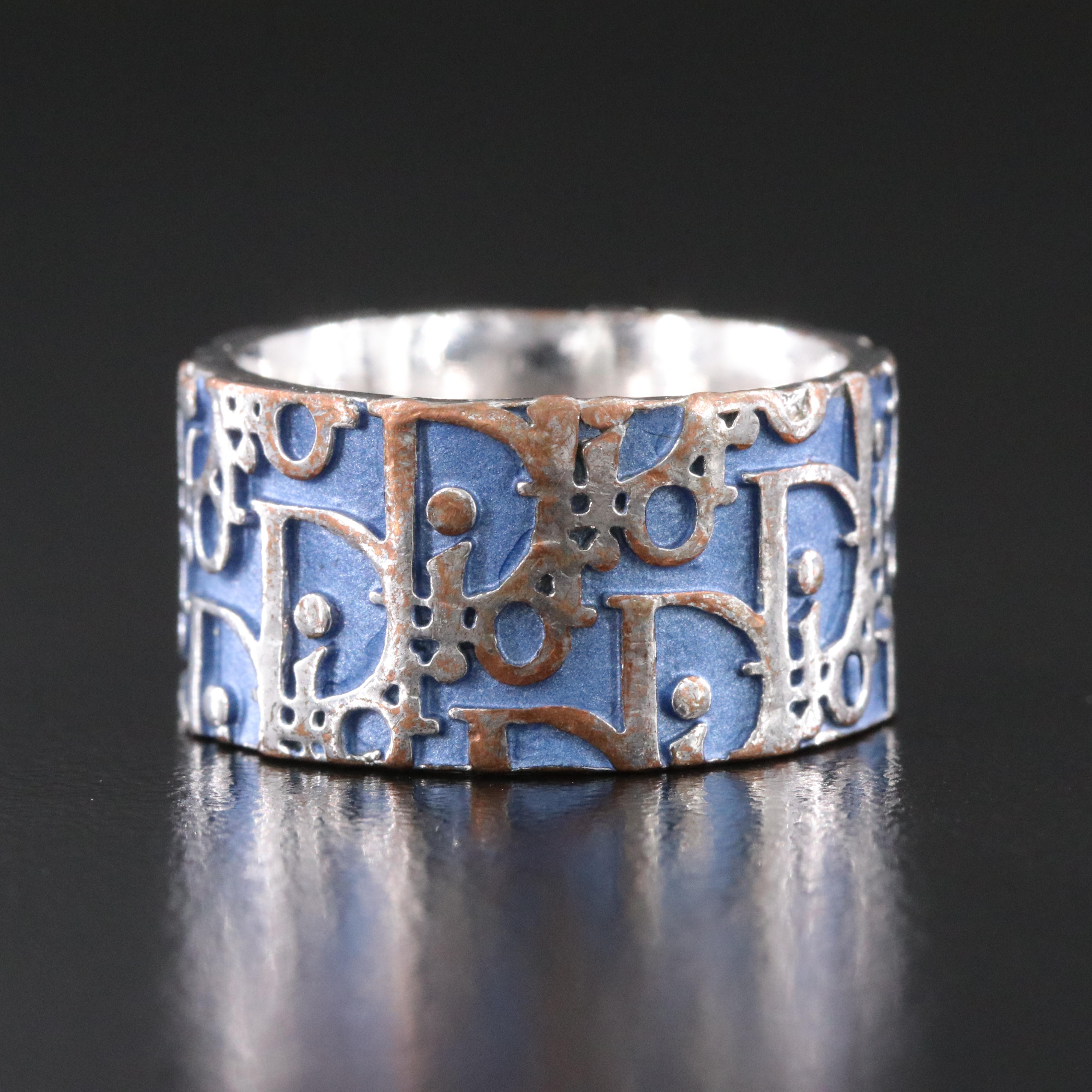 Dior Trotter Blue Enamel Ring
