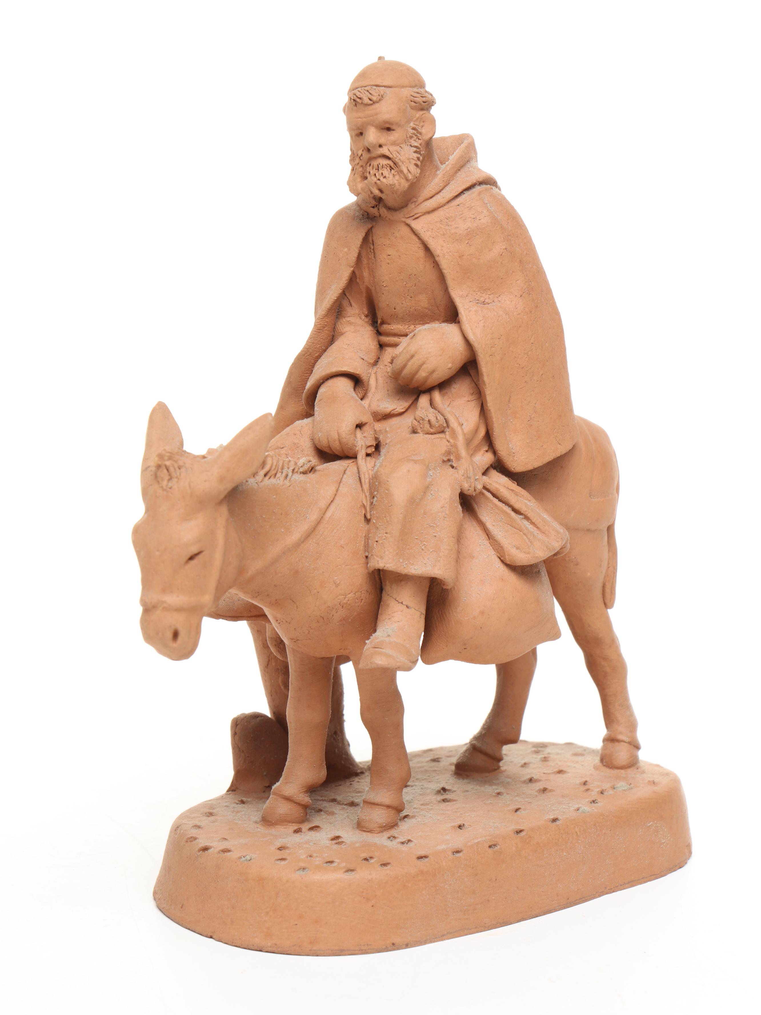 Man on Donkey and More Terracotta Figures, Late 20th Century
