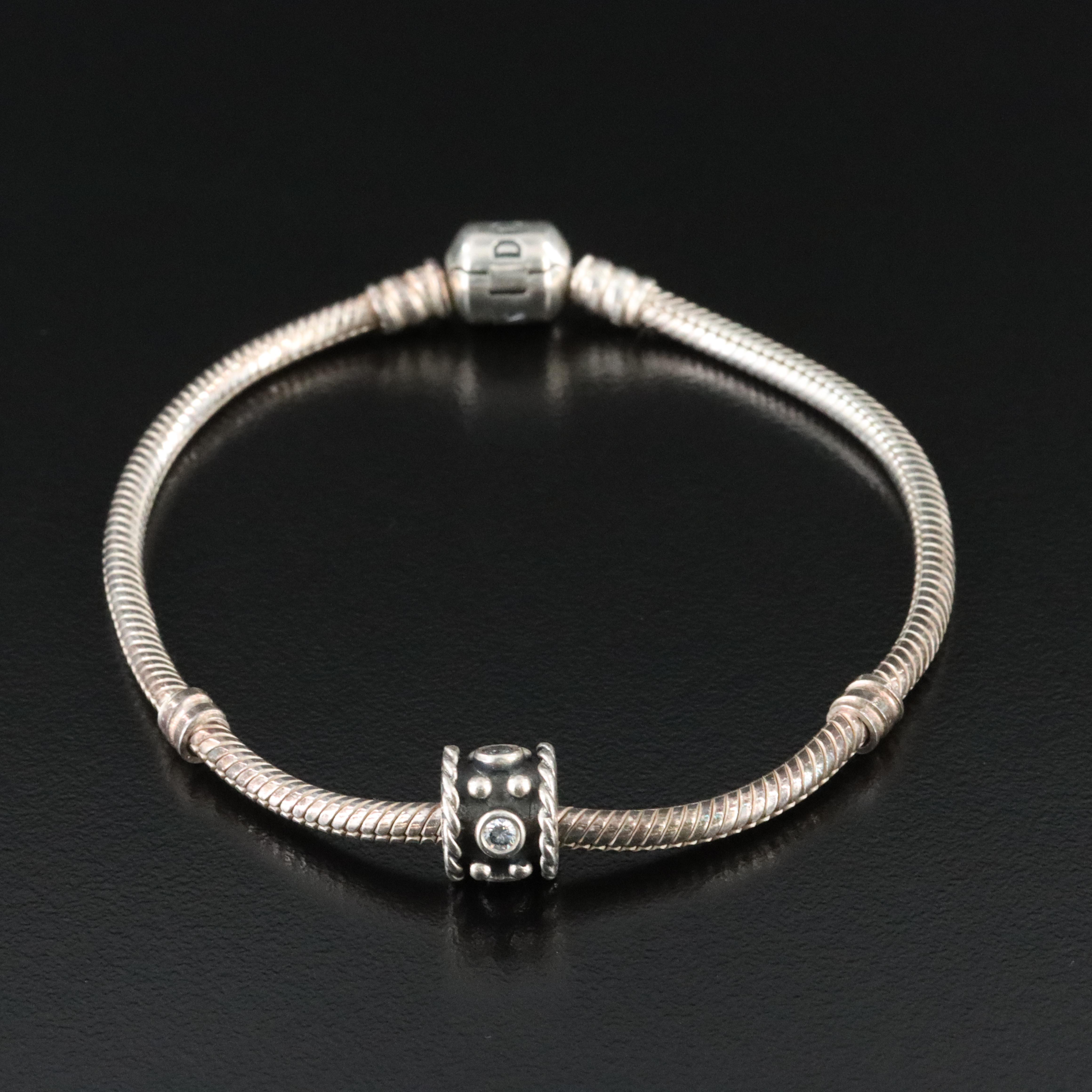 Pandora Sterling Bracelet Featuring CZ