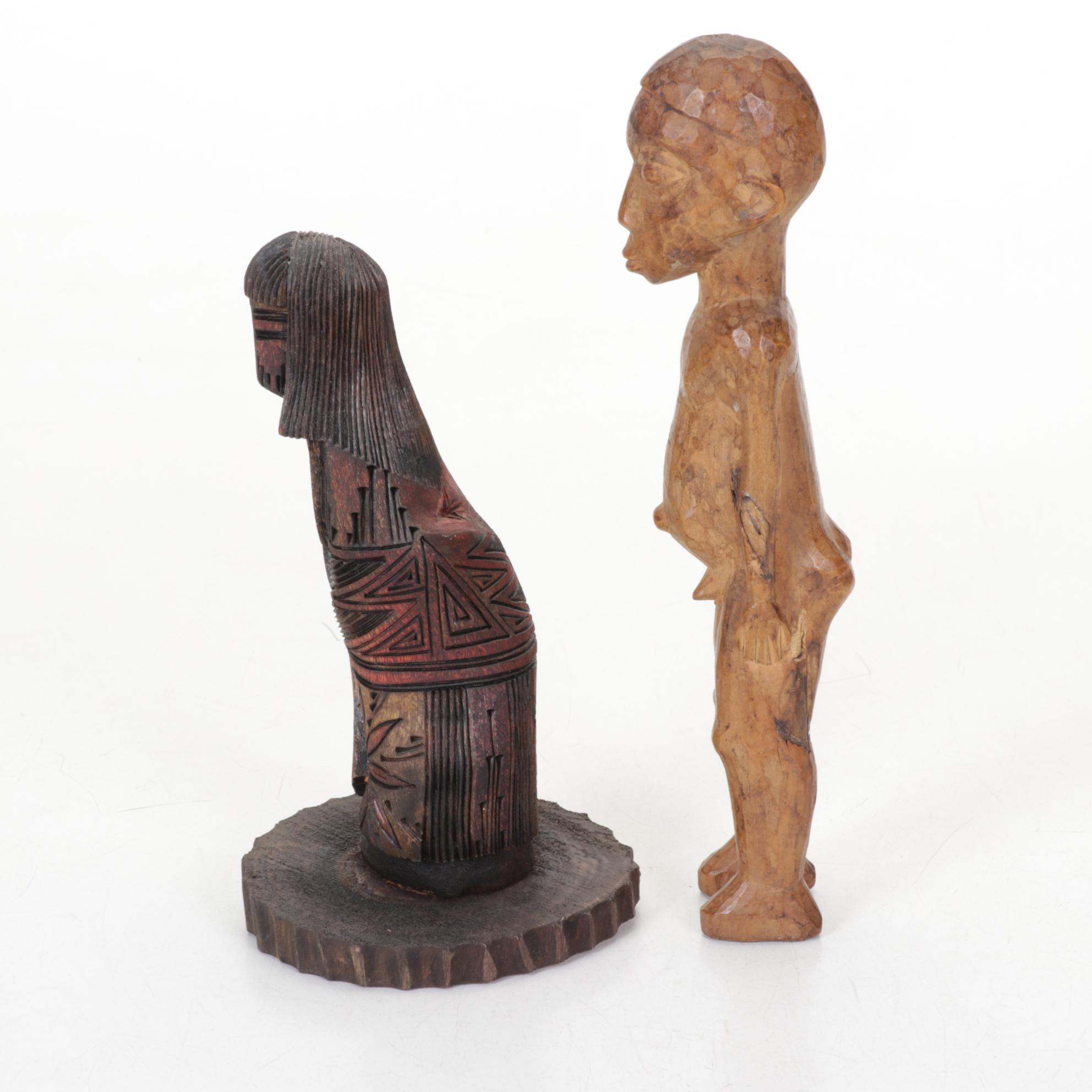 Luba-Hemba, Egypian & Other Carved African Figurines