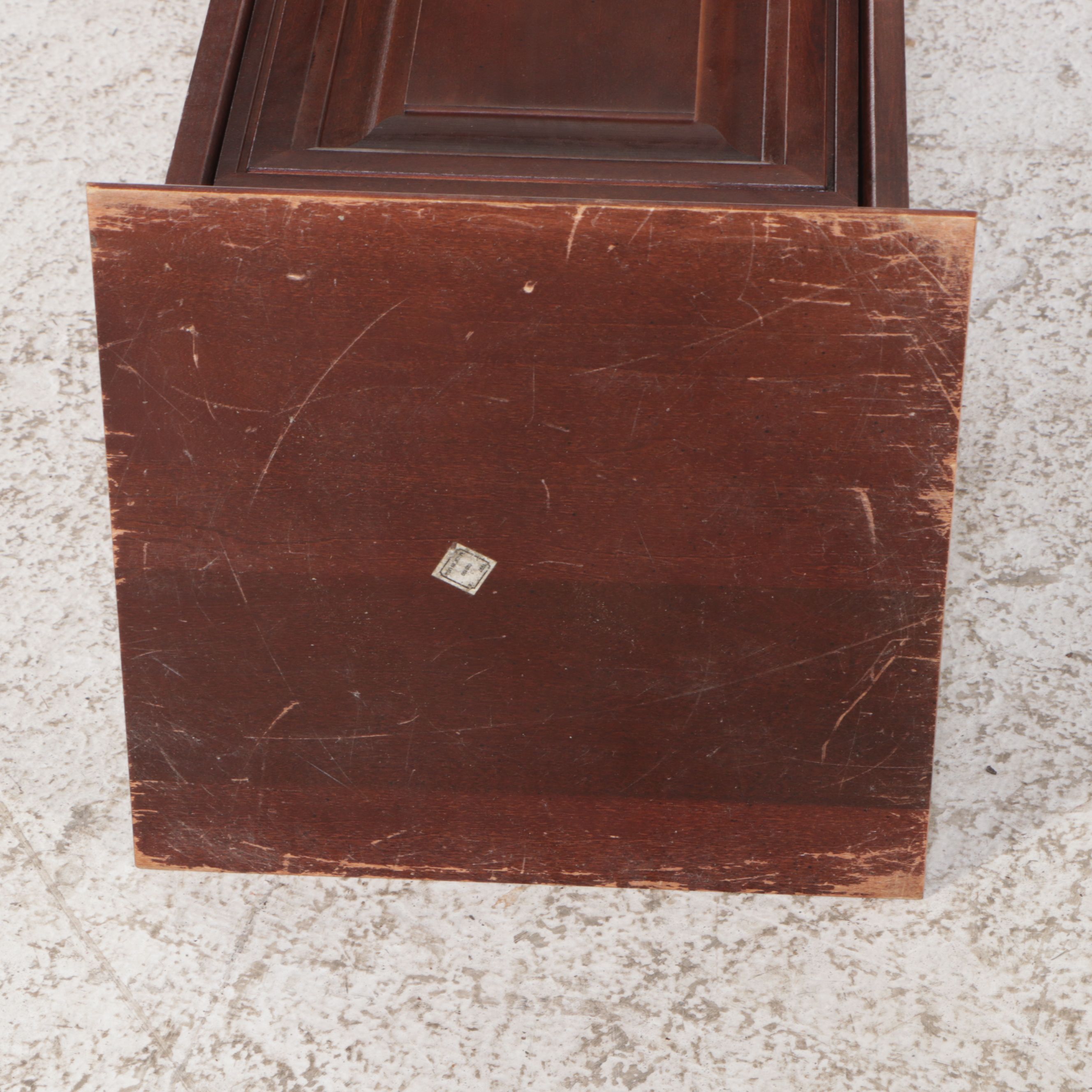 Mahogany Pedestal and CD Cabinet, Late 20th Century