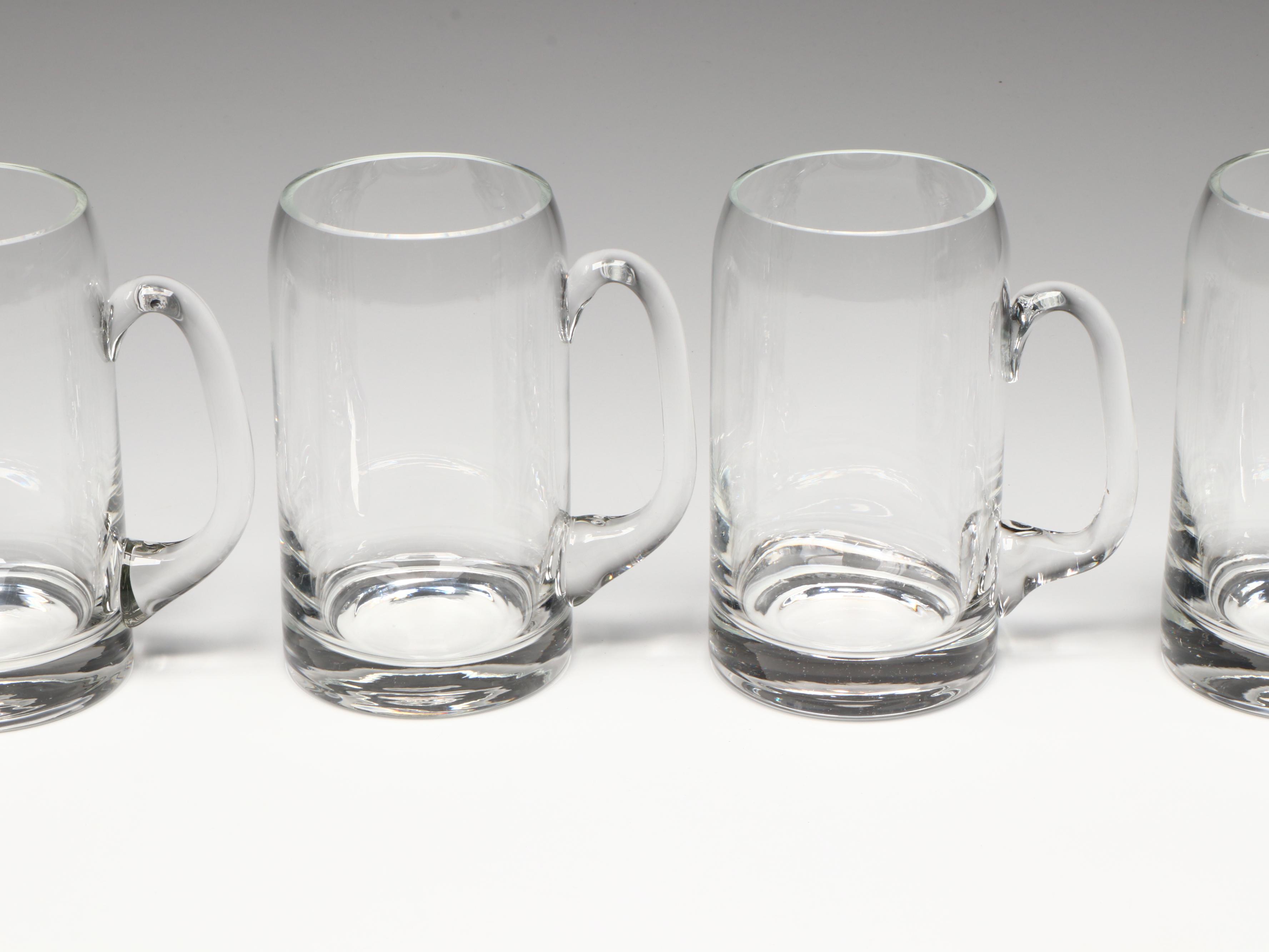 Labatt Blue Cobalt Pint Glasses with Blown Glass Beer Mugs