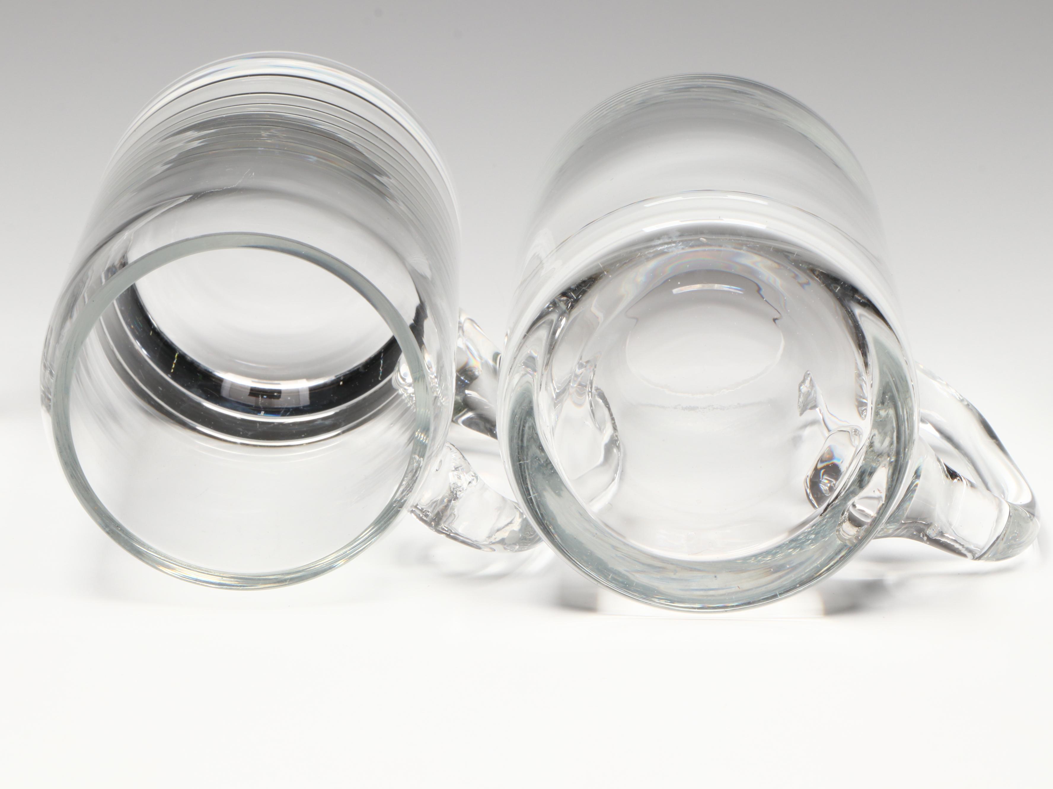 Labatt Blue Cobalt Pint Glasses with Blown Glass Beer Mugs