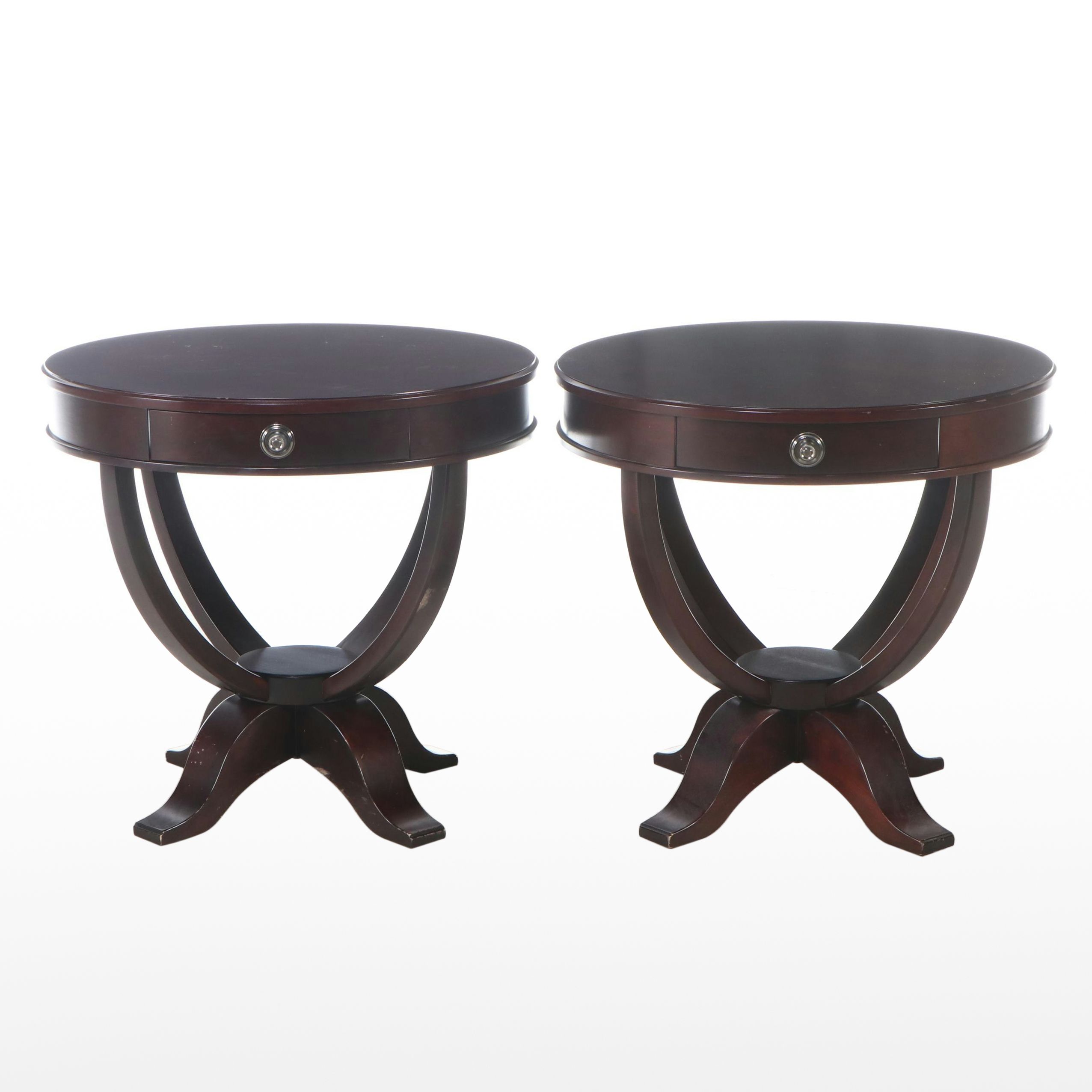 Pair of Bombay Company Mahogany Side Tables, 2006