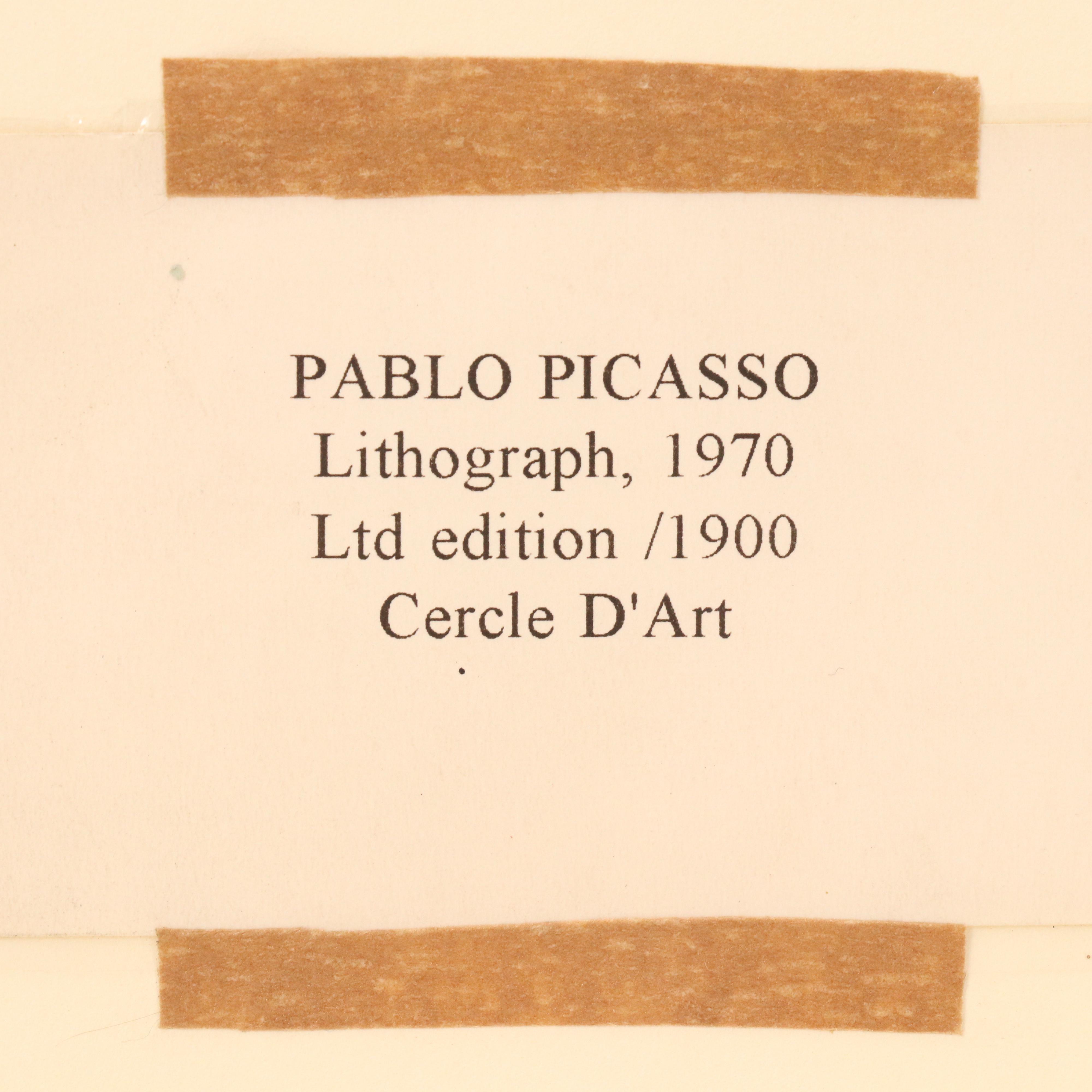 Pablo Picasso Lithographic Plate from "Le Goût du Bonheur," 1970