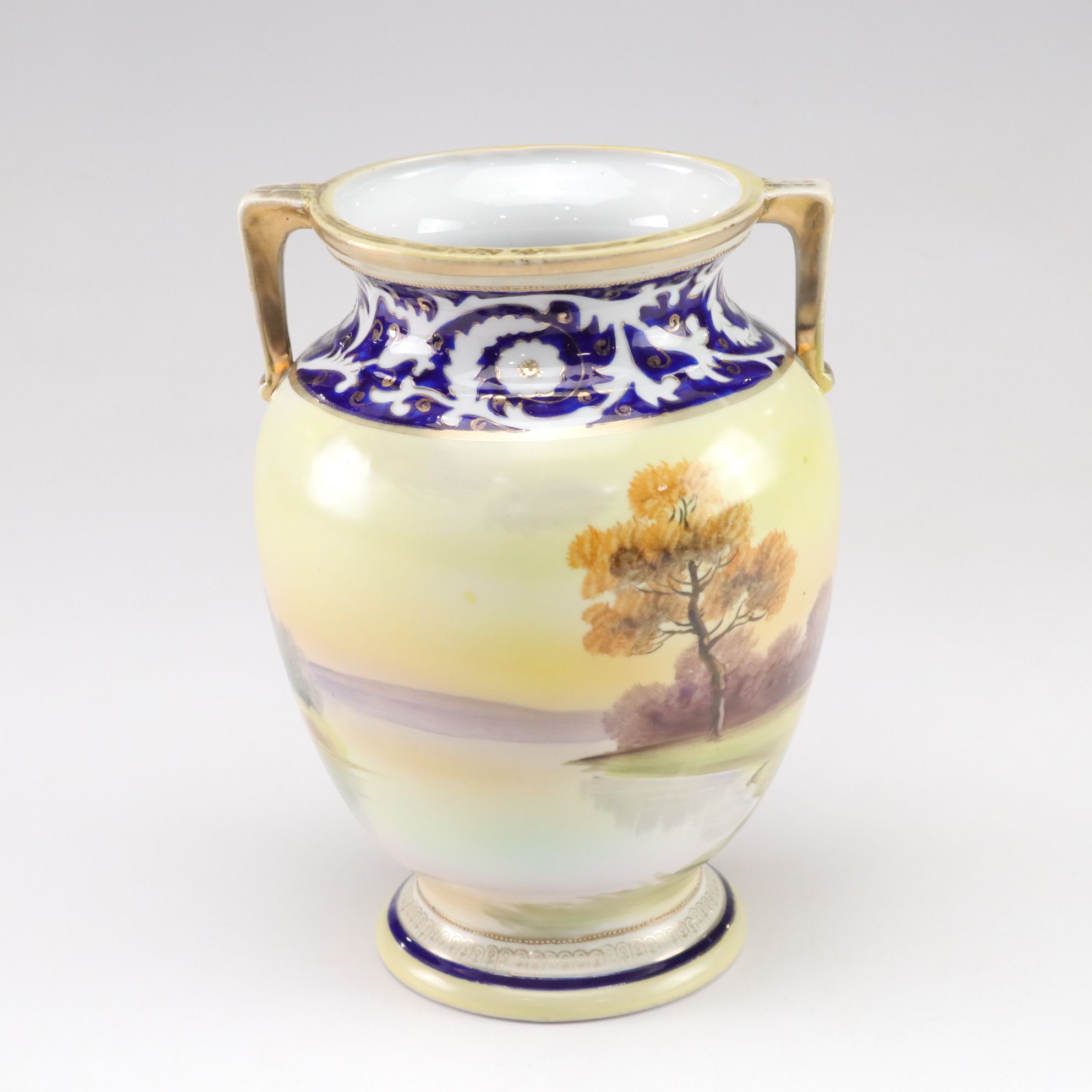 Noritake Hand-Decorated Gilt Porcelain Vase, Early to Mid-20th C.