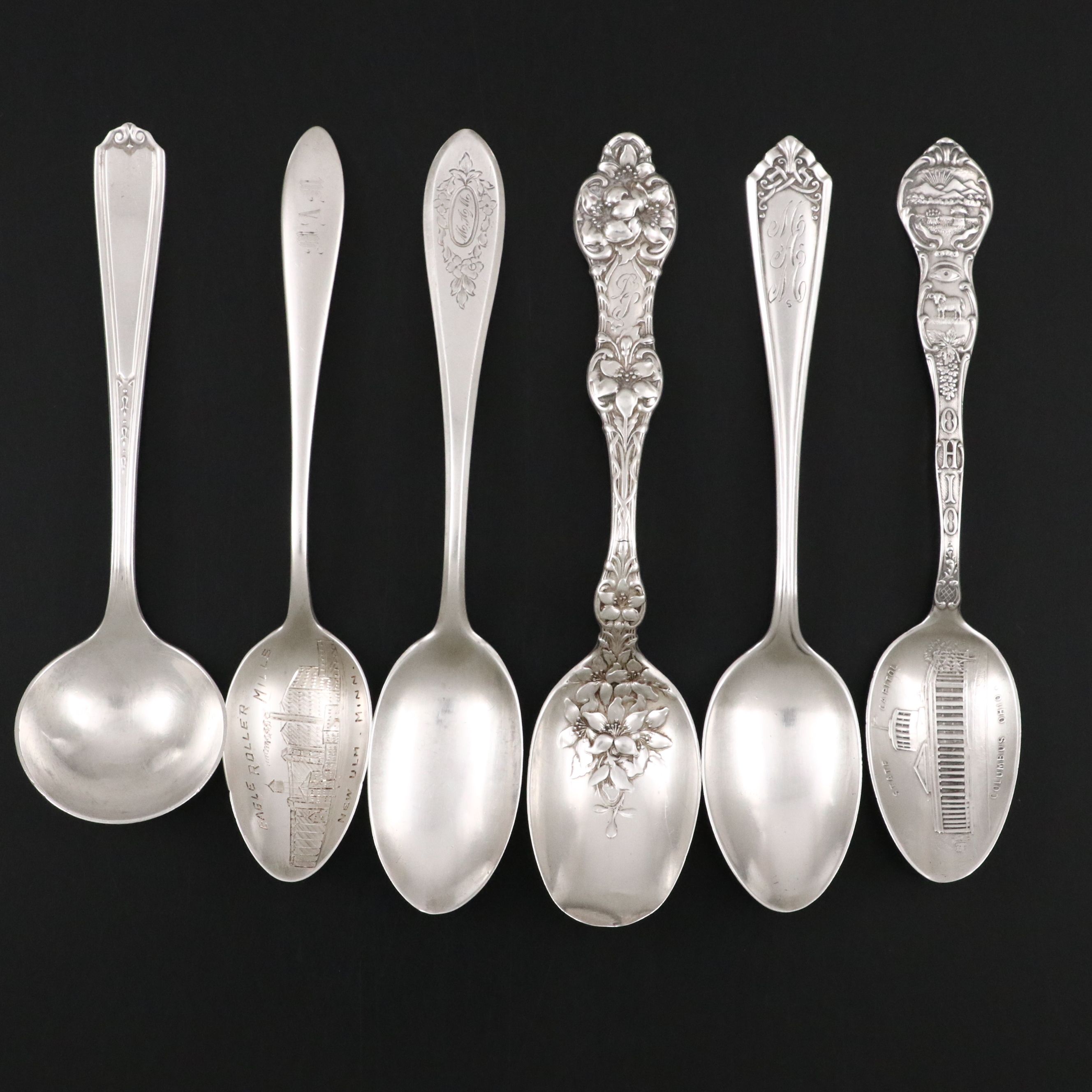 American Sterling Silver Teaspoons and Souvenir Spoons