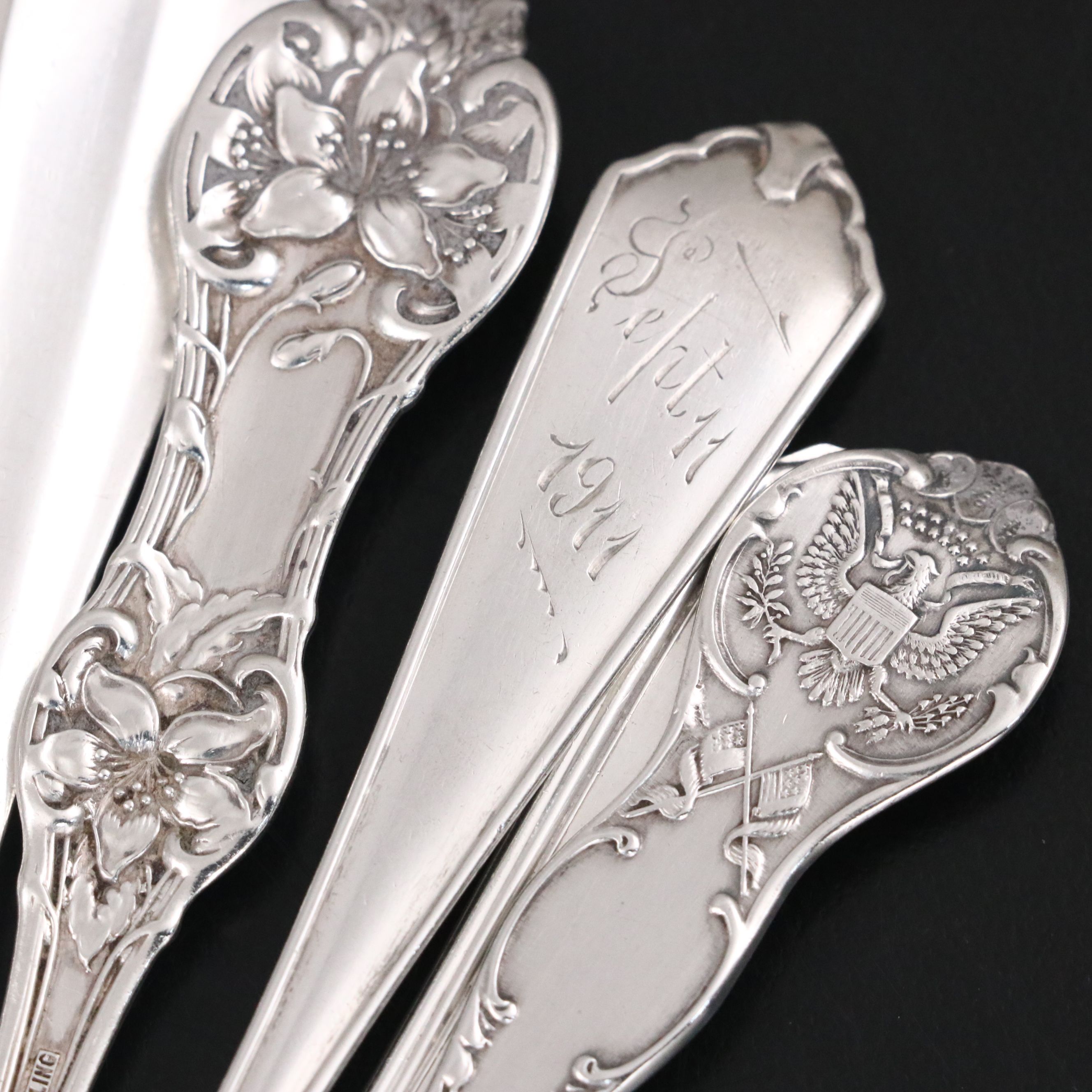 American Sterling Silver Teaspoons and Souvenir Spoons