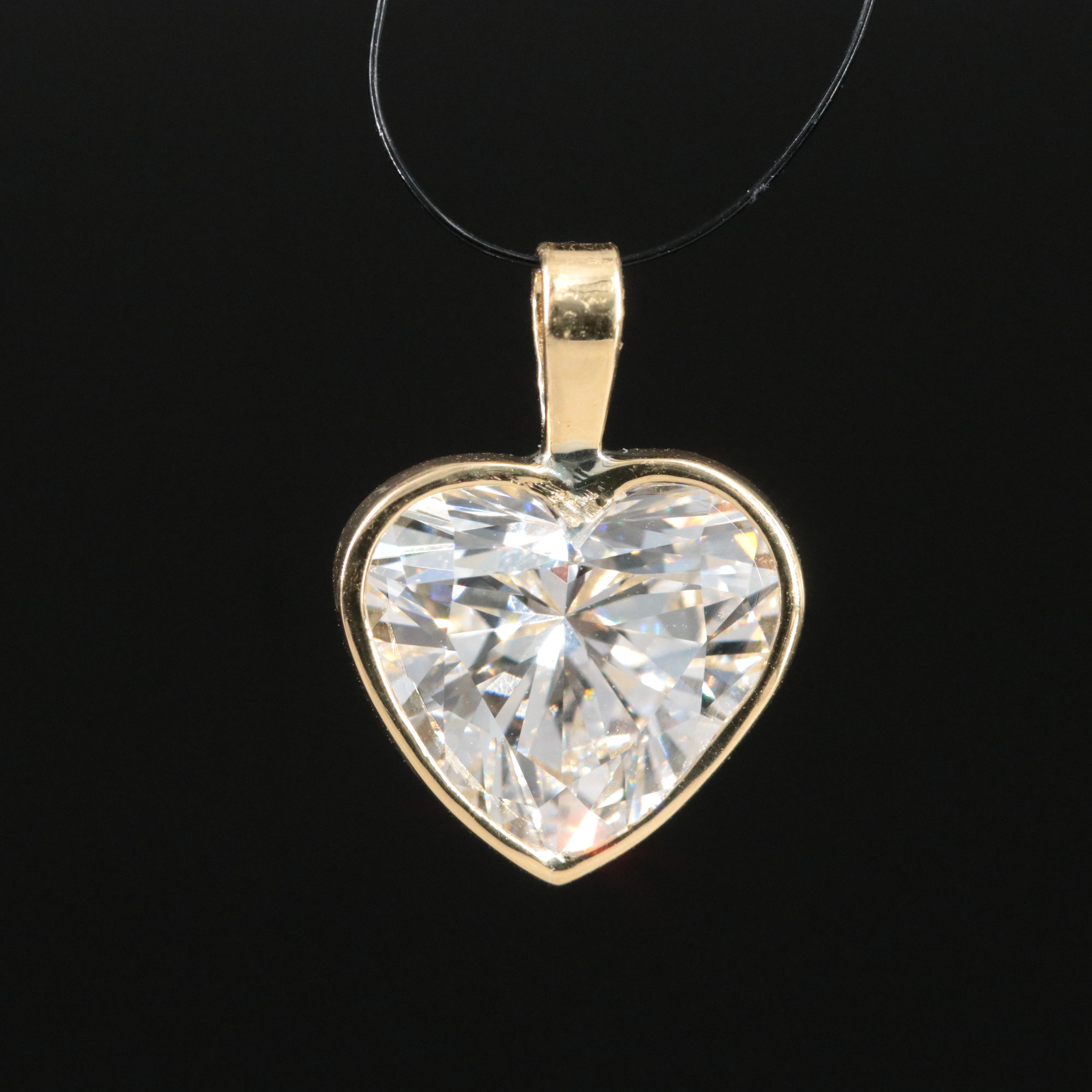 18K 3.04 CT Lab Grown Diamond Pendant with IGI Report