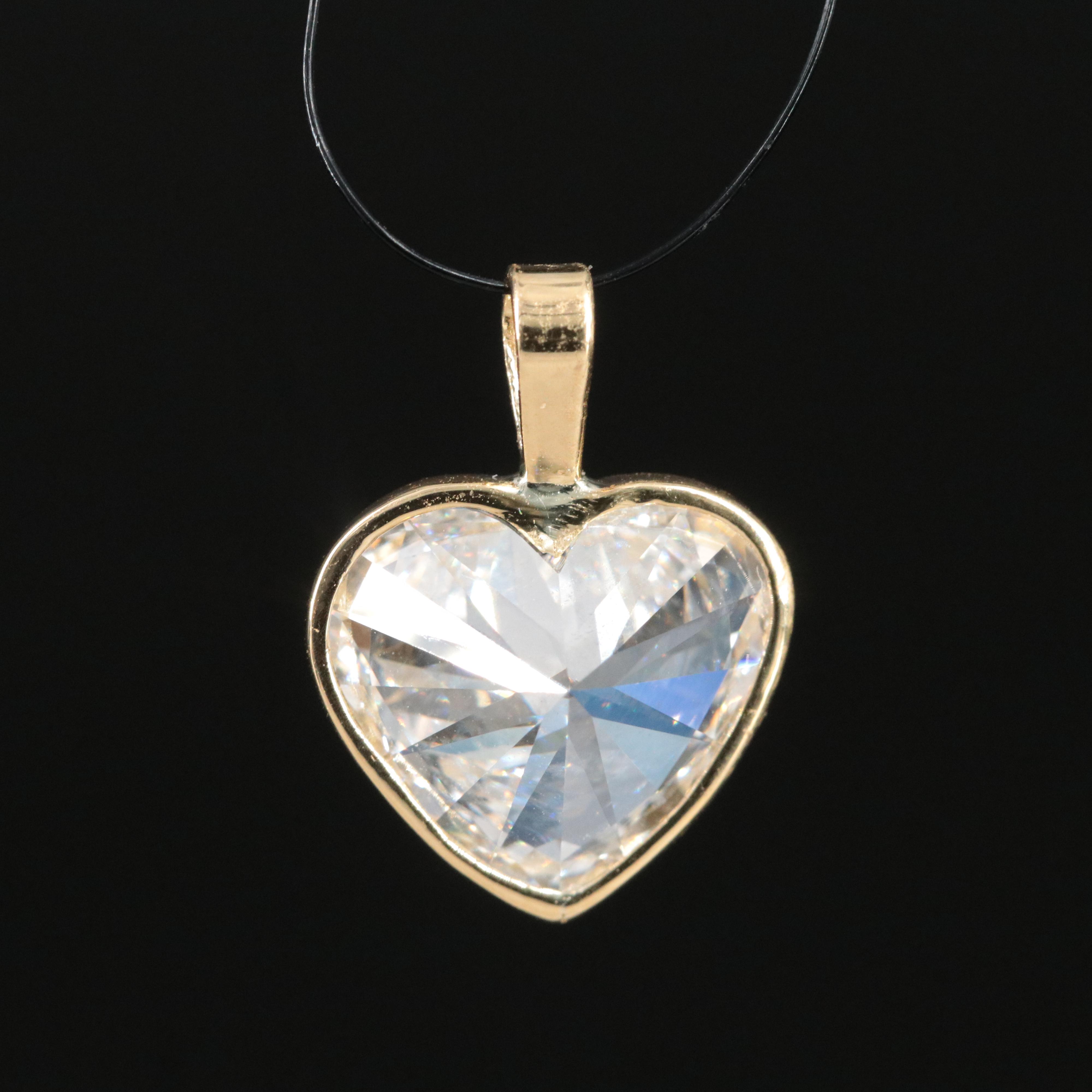 18K 3.04 CT Lab Grown Diamond Pendant with IGI Report