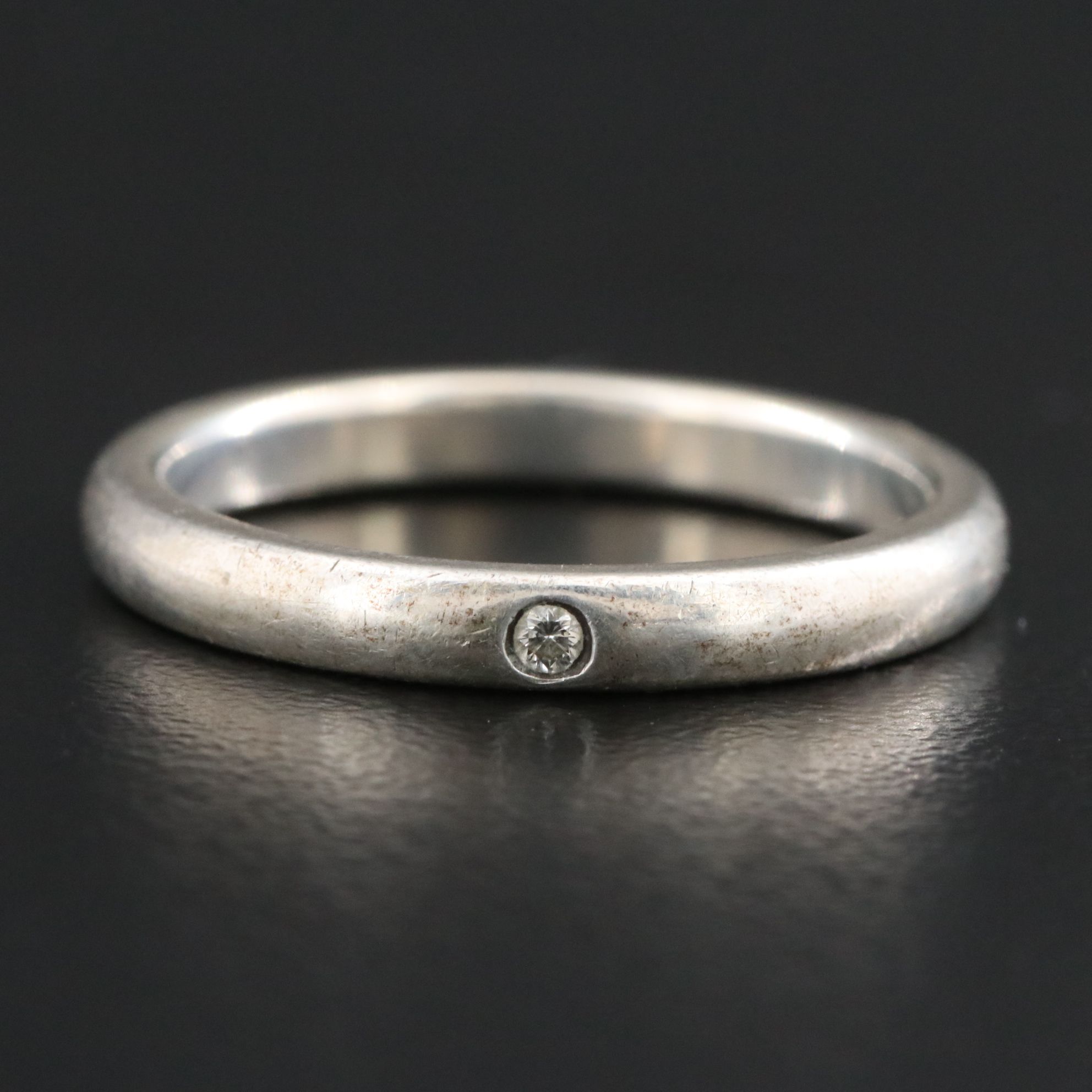 Elsa Peretti for Tiffany & Co. Sterling Stackable Ring with Diamond Accent