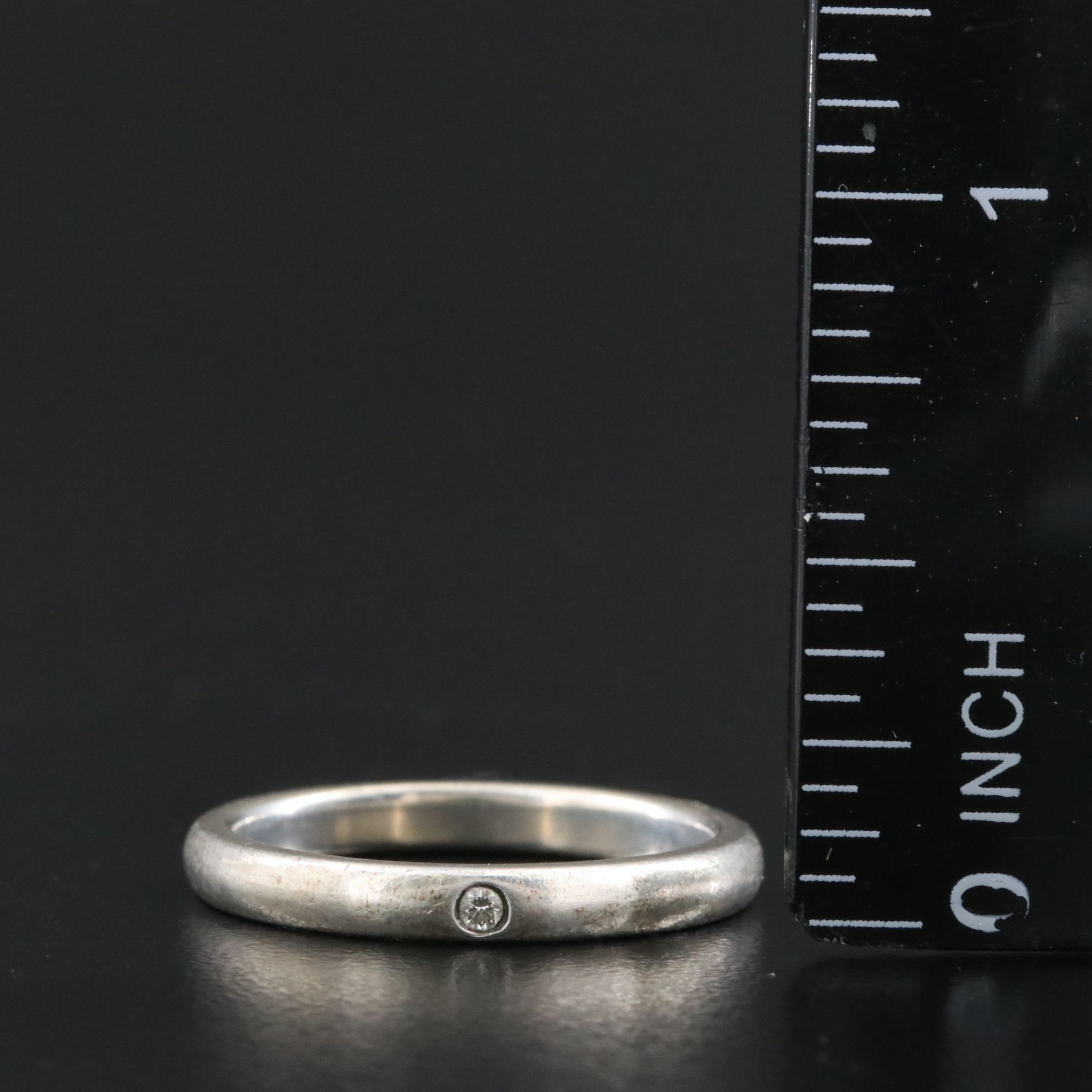 Elsa Peretti for Tiffany & Co. Sterling Stackable Ring with Diamond Accent