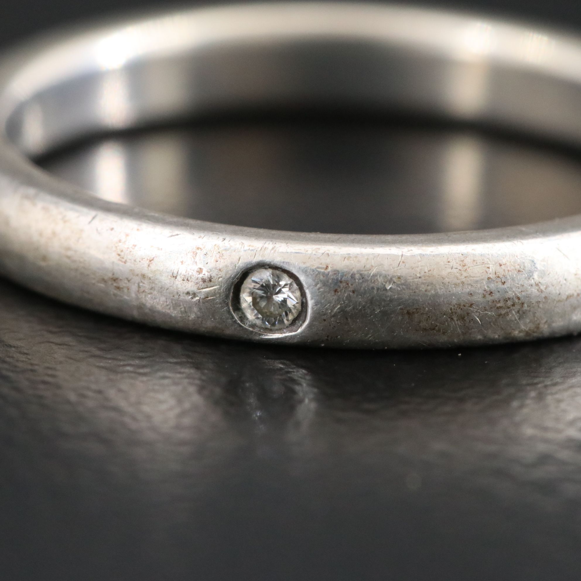 Elsa Peretti for Tiffany & Co. Sterling Stackable Ring with Diamond Accent