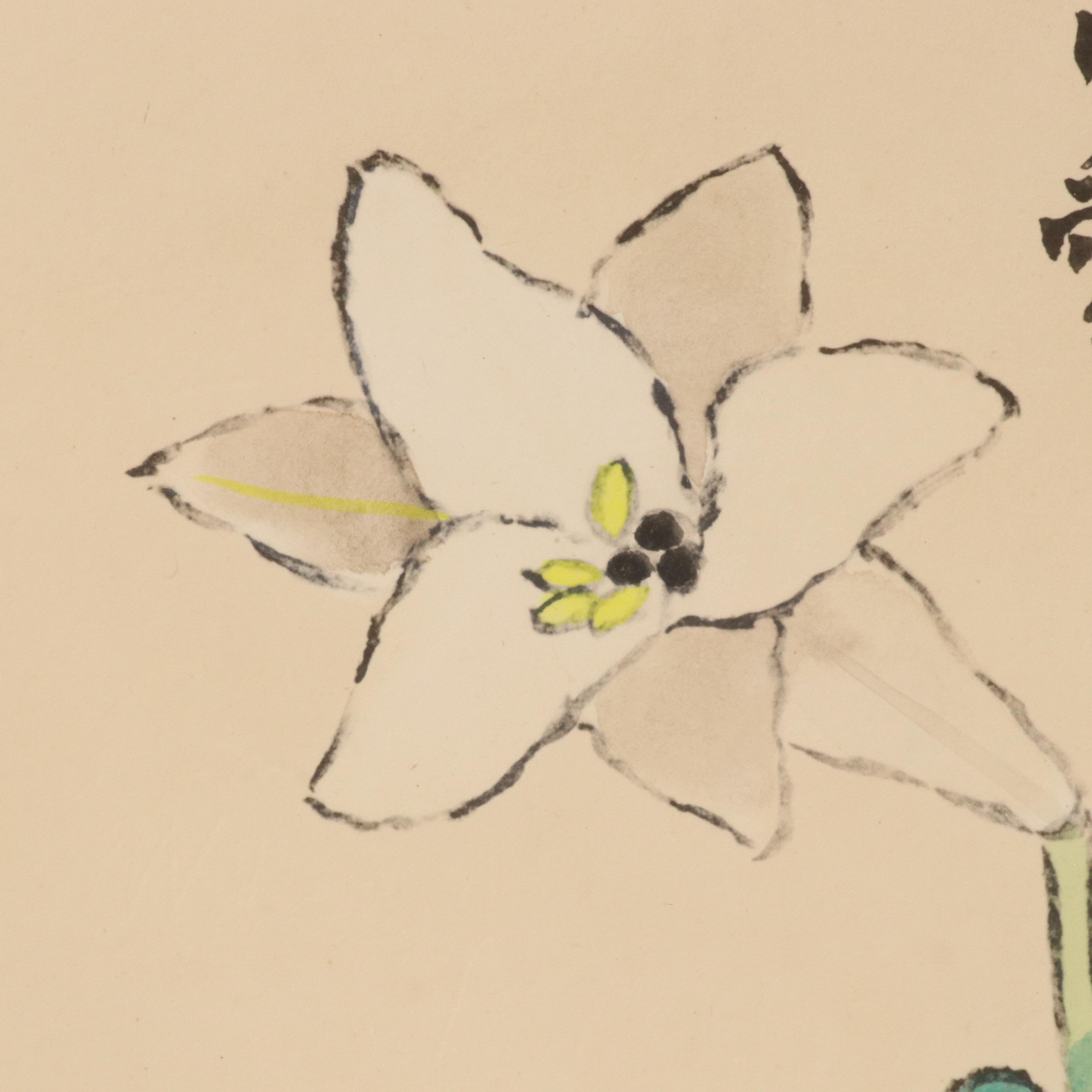 After Saneatsu Mushanokoji "Day Lily" Reproduction Print