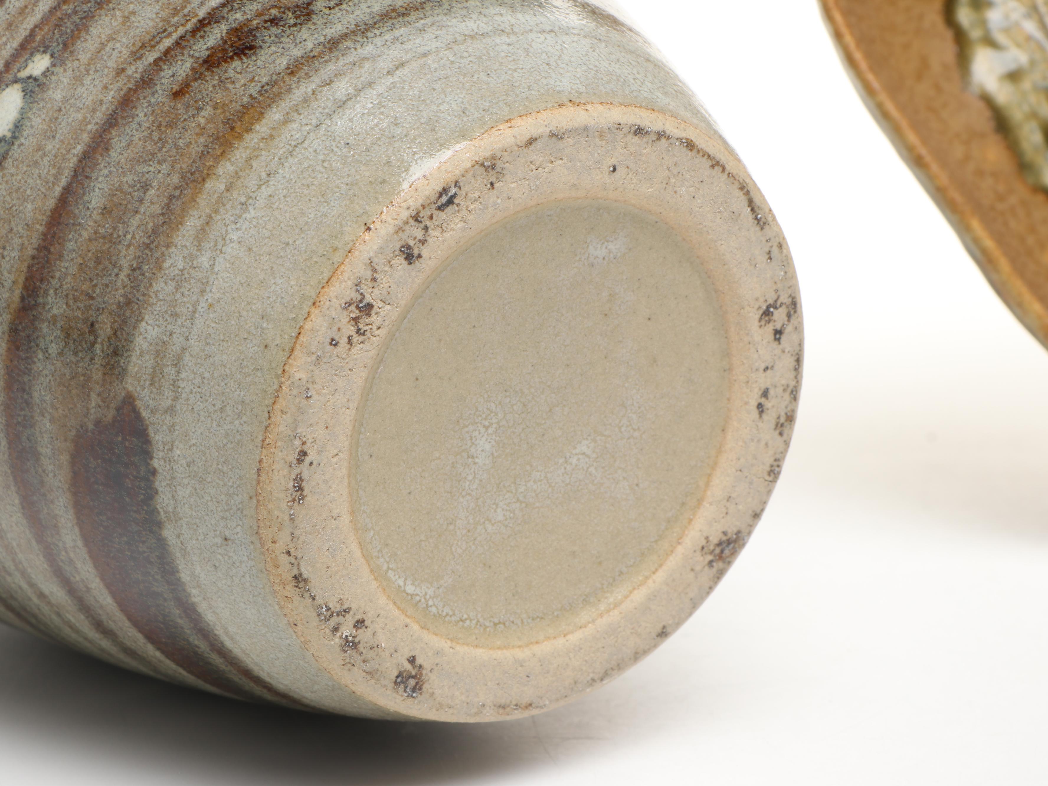 Tim Roth Studio Pottery & Cane Platter with Mashiko-Yaki Stoneware Vase