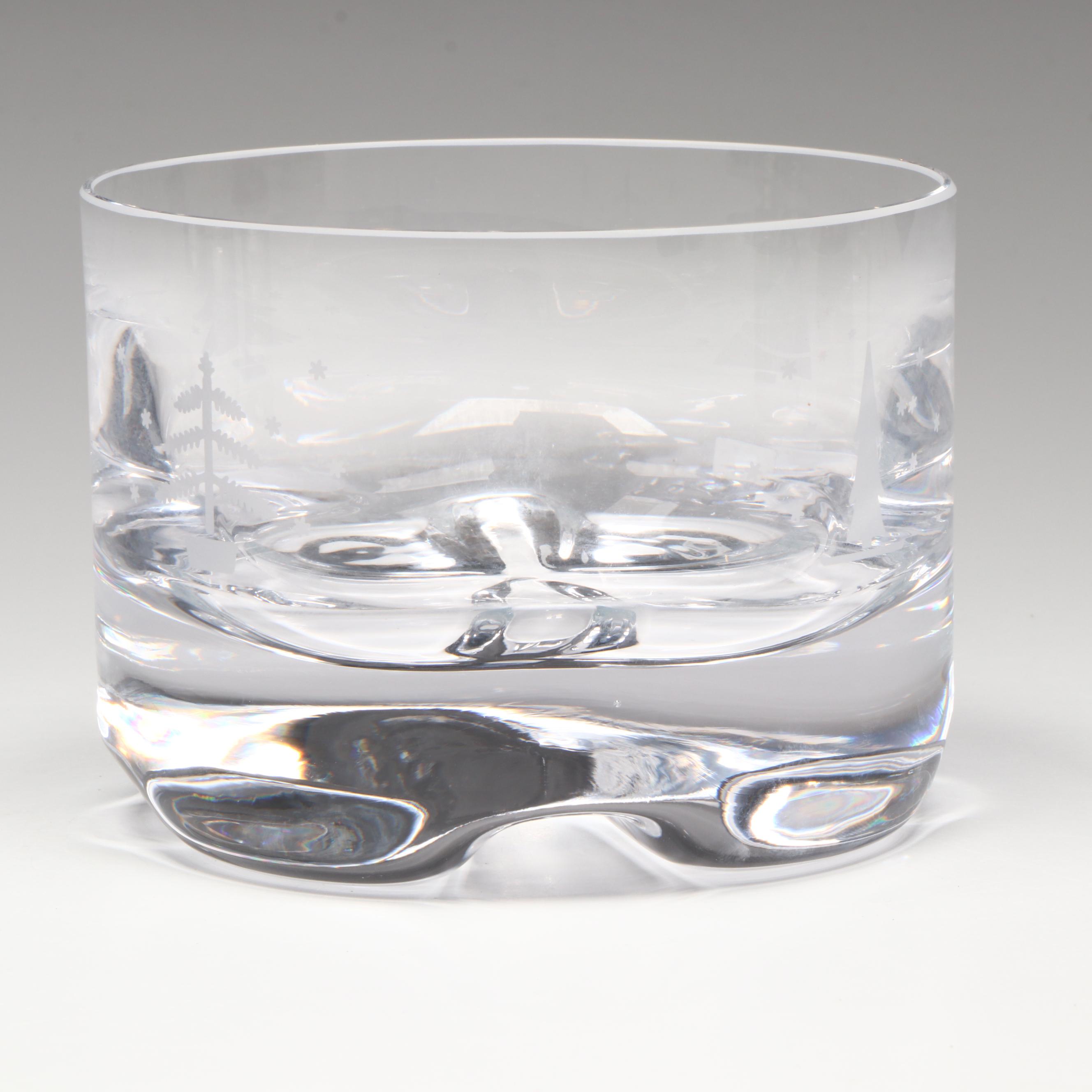 Lladró Porcelain Golfer and Golf Themed Gilt Rim Glasses