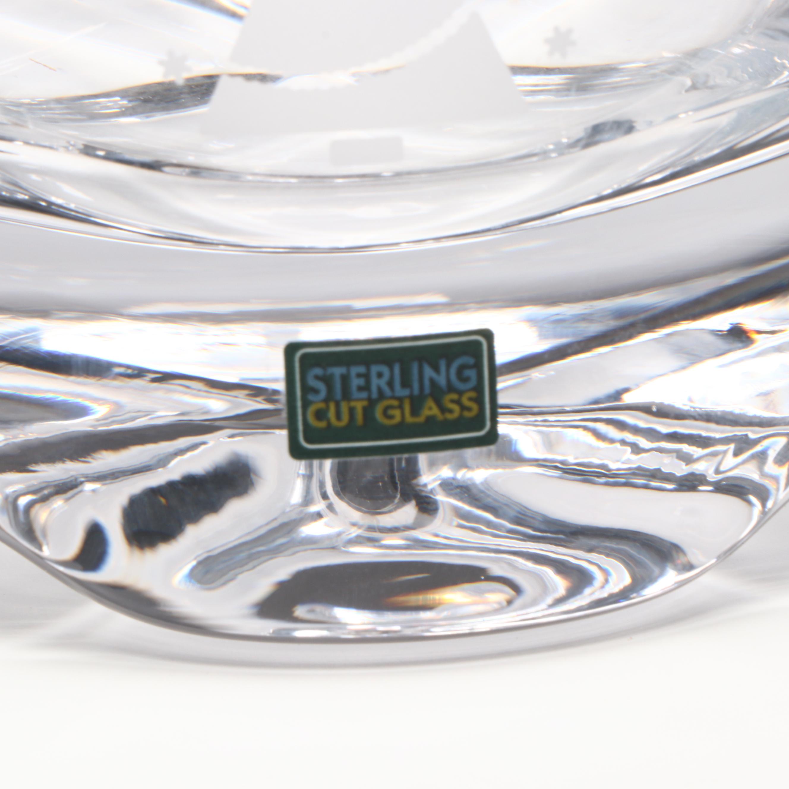 Lladró Porcelain Golfer and Golf Themed Gilt Rim Glasses